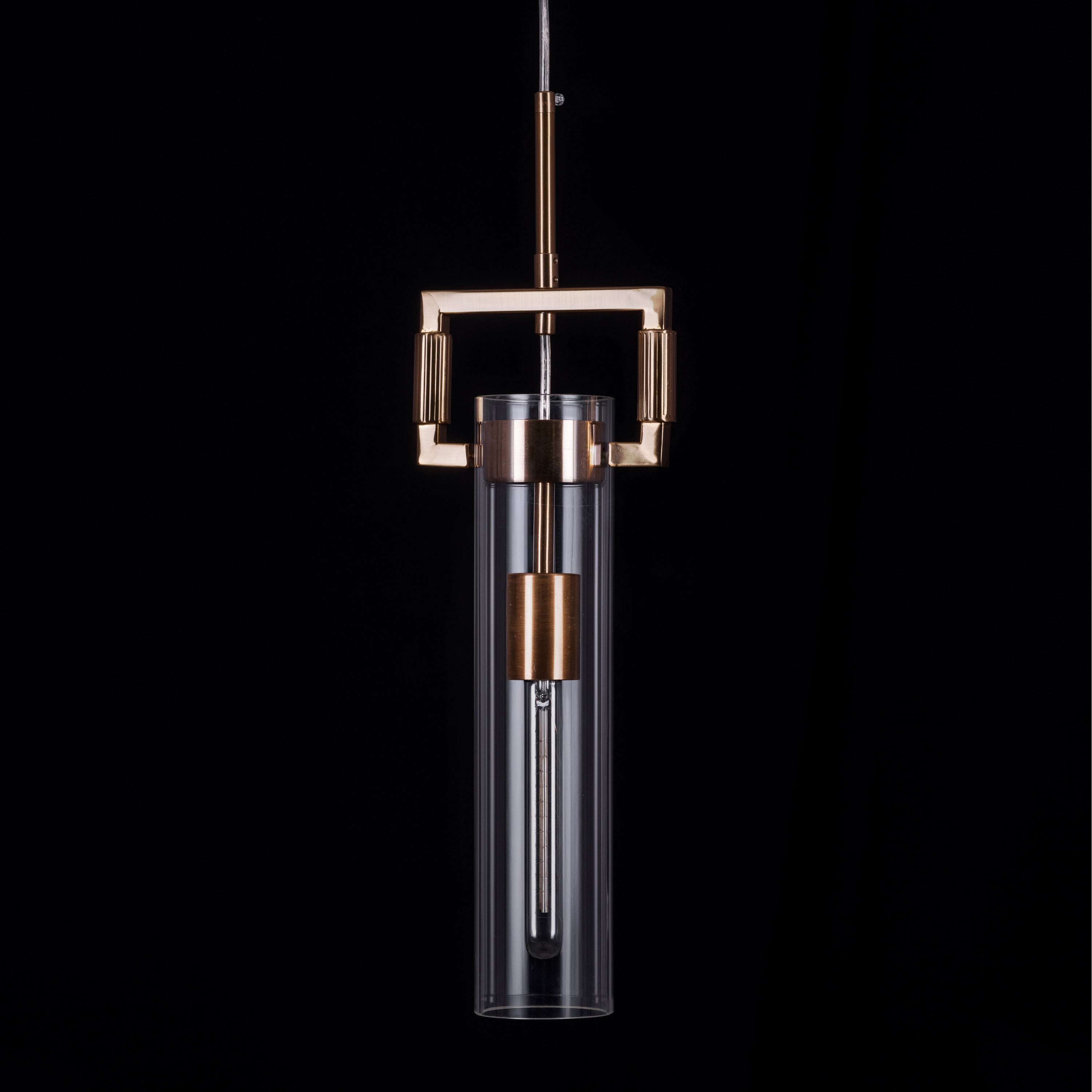 High Hopes (Long, Gold) Clear Glass Pendant Light