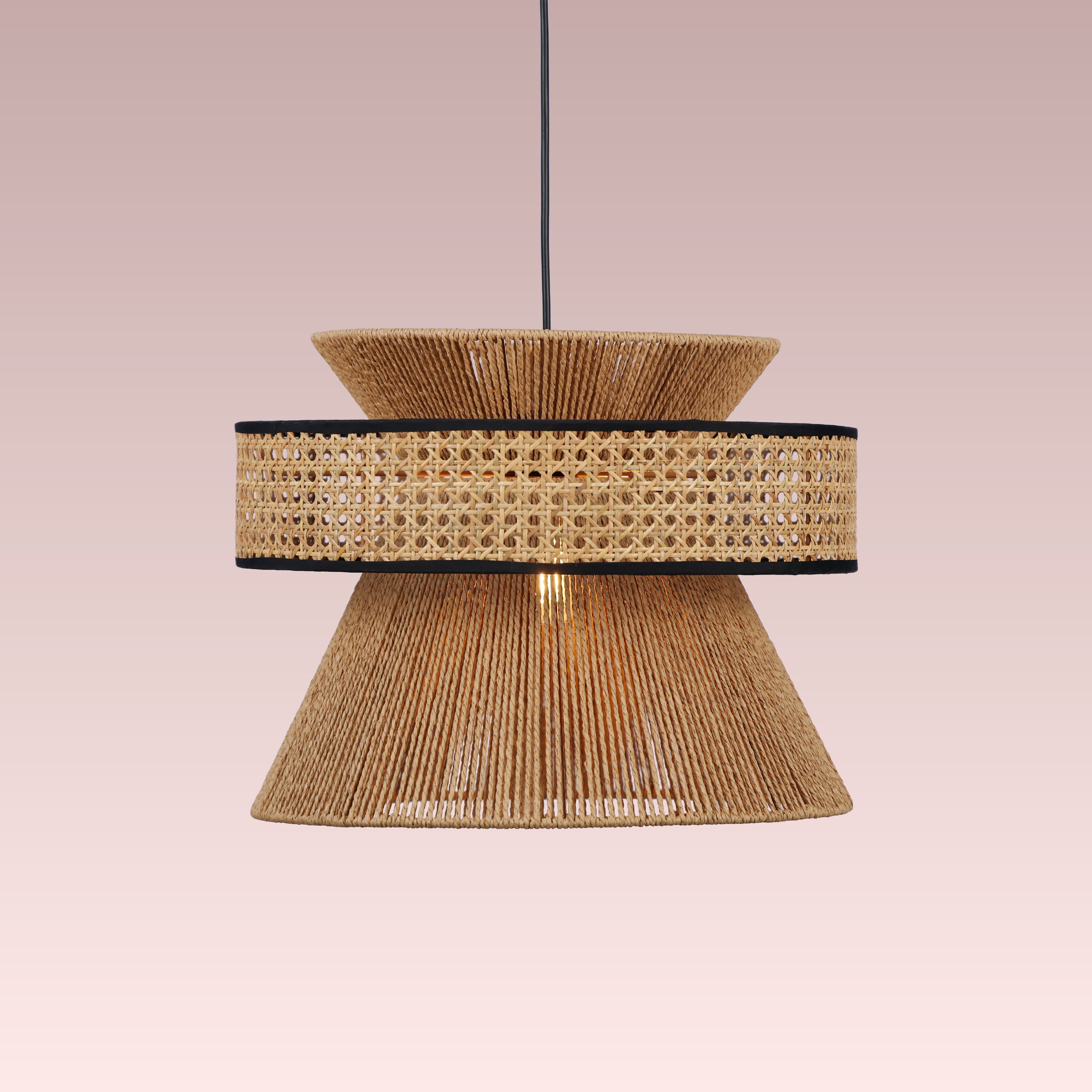 Mykonos Beam (Brown) Rattan Pendant Light
