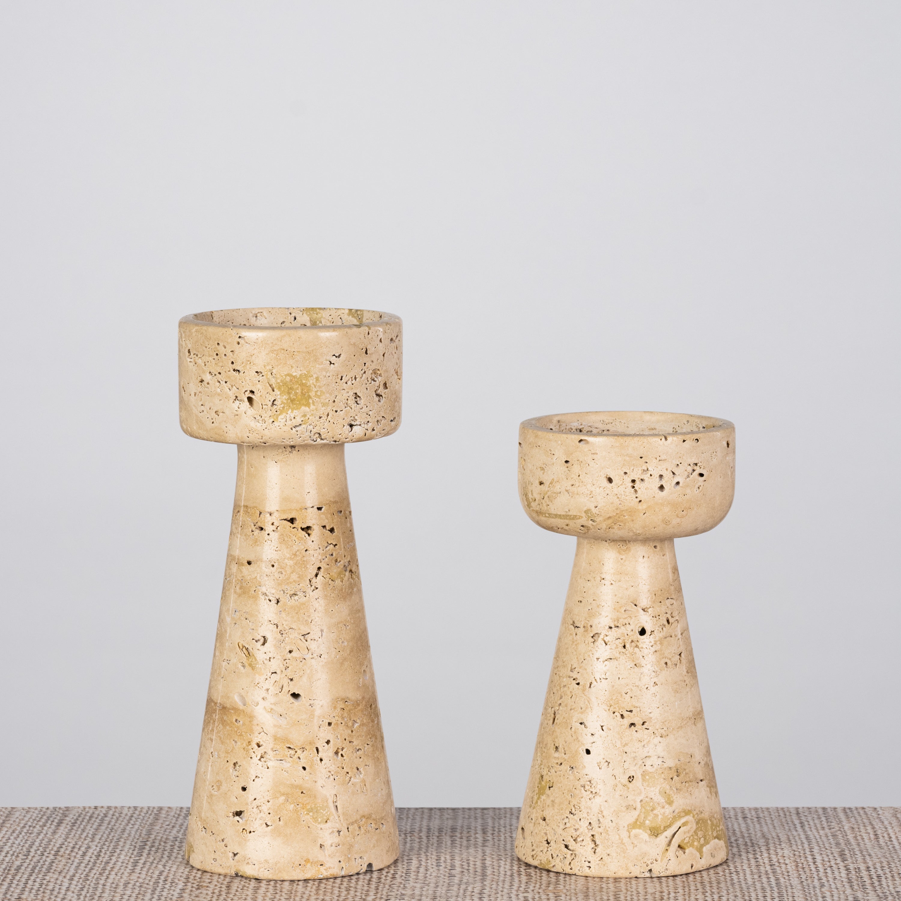 Twinning Sable (Large, Beige) Marble Candle Holder