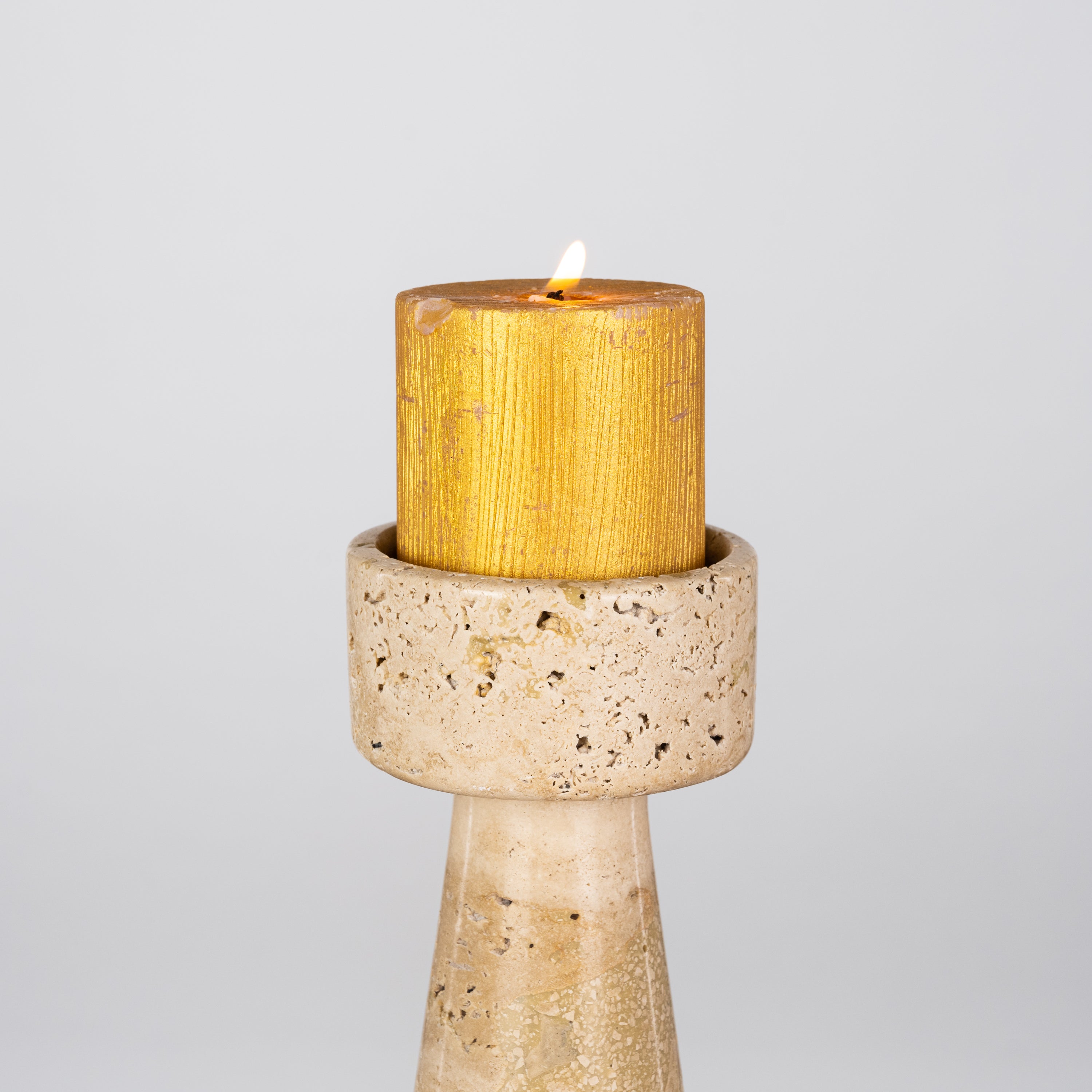 Twinning Sable (Large, Beige) Marble Candle Holder