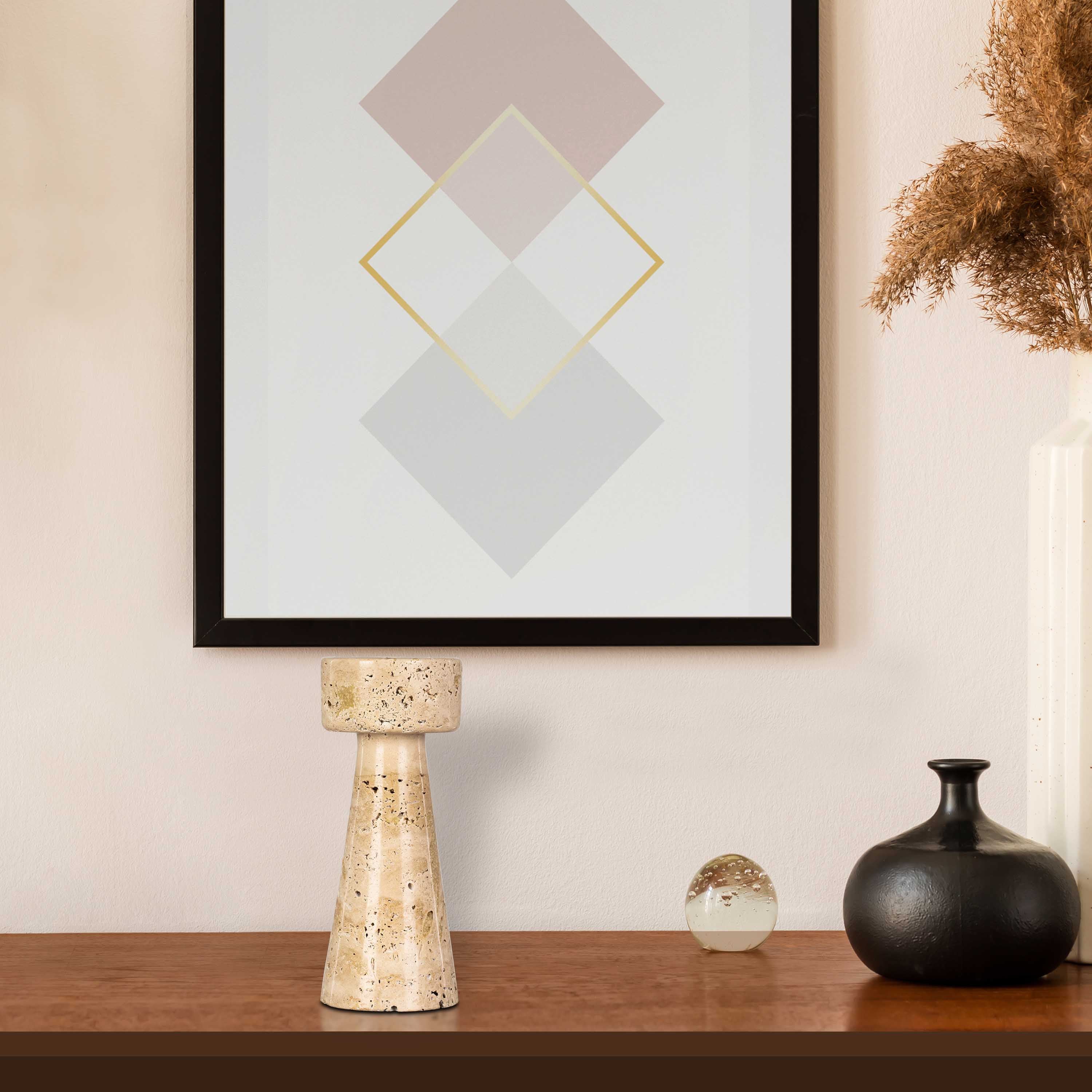 Twinning Sable (Large, Beige) Marble Candle Holder