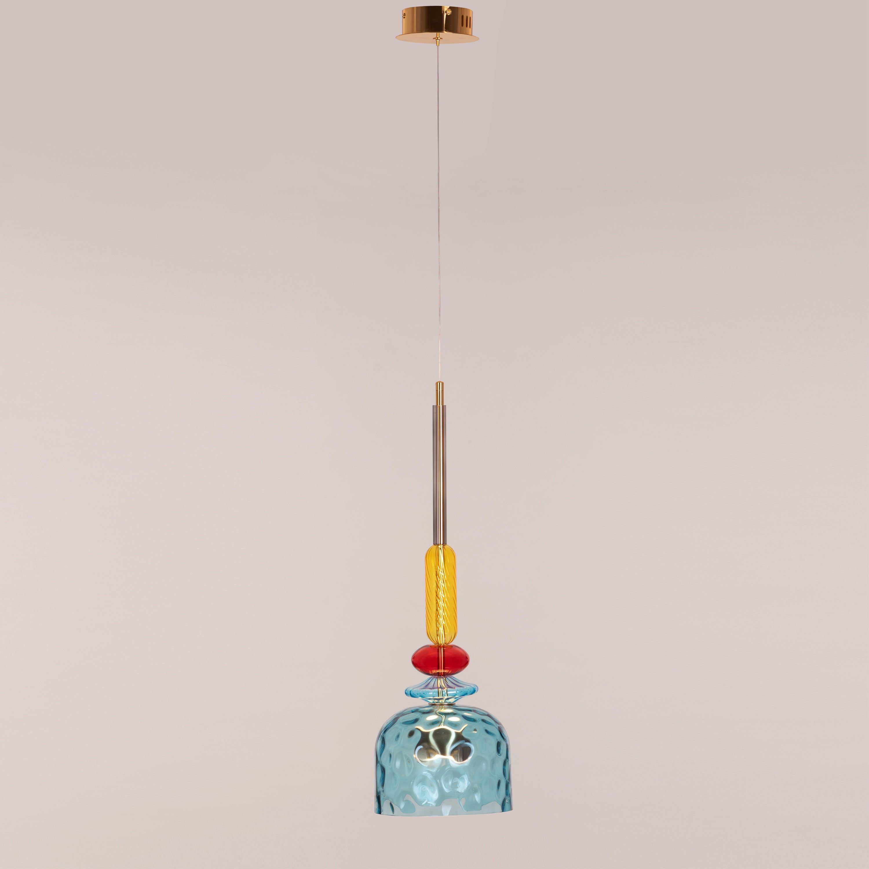 Hawaiian Cocktail (Blue, Built-In LED) Glass Pendant Light