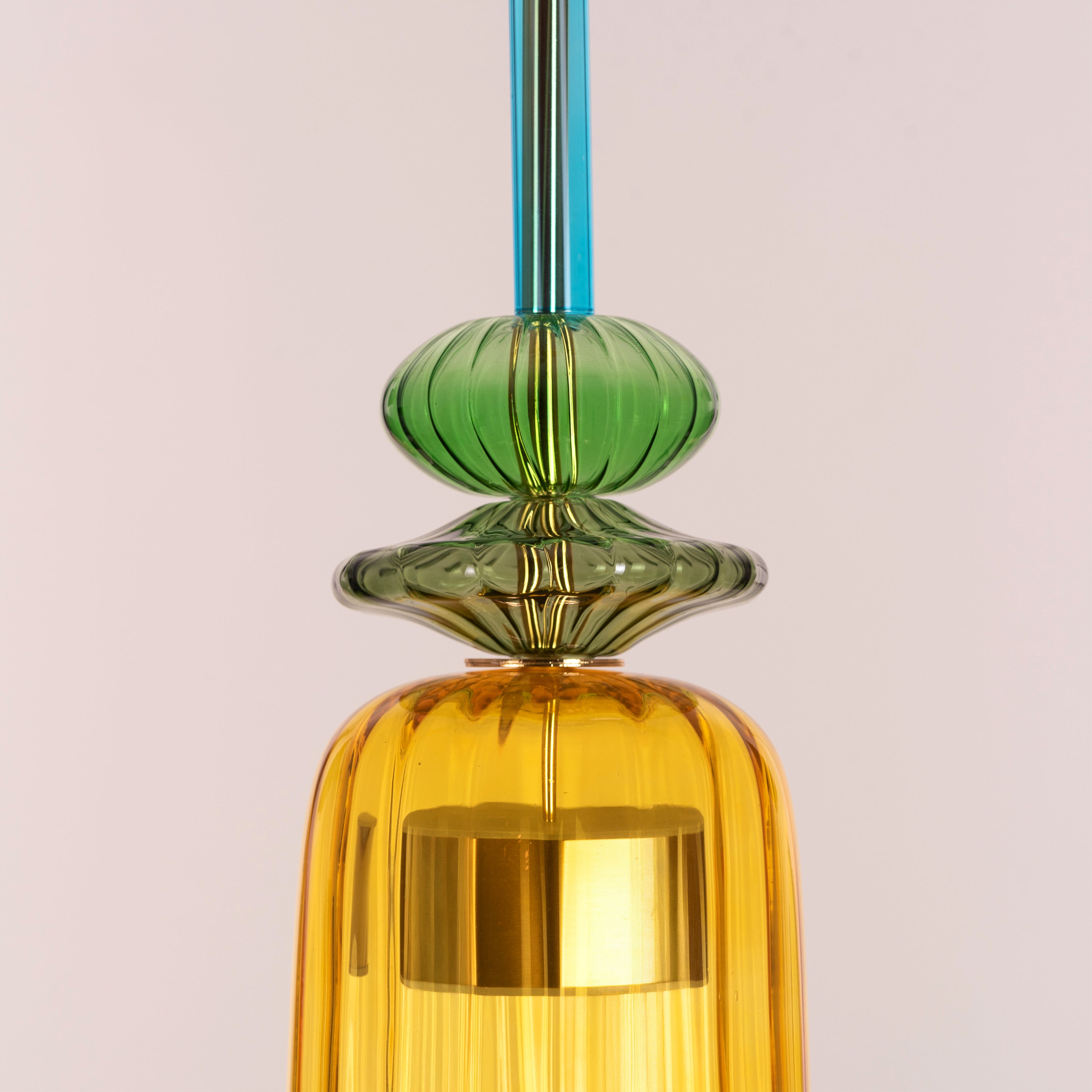 Tropical Treat (Gold, Built-In LED) Glass Pendant Light