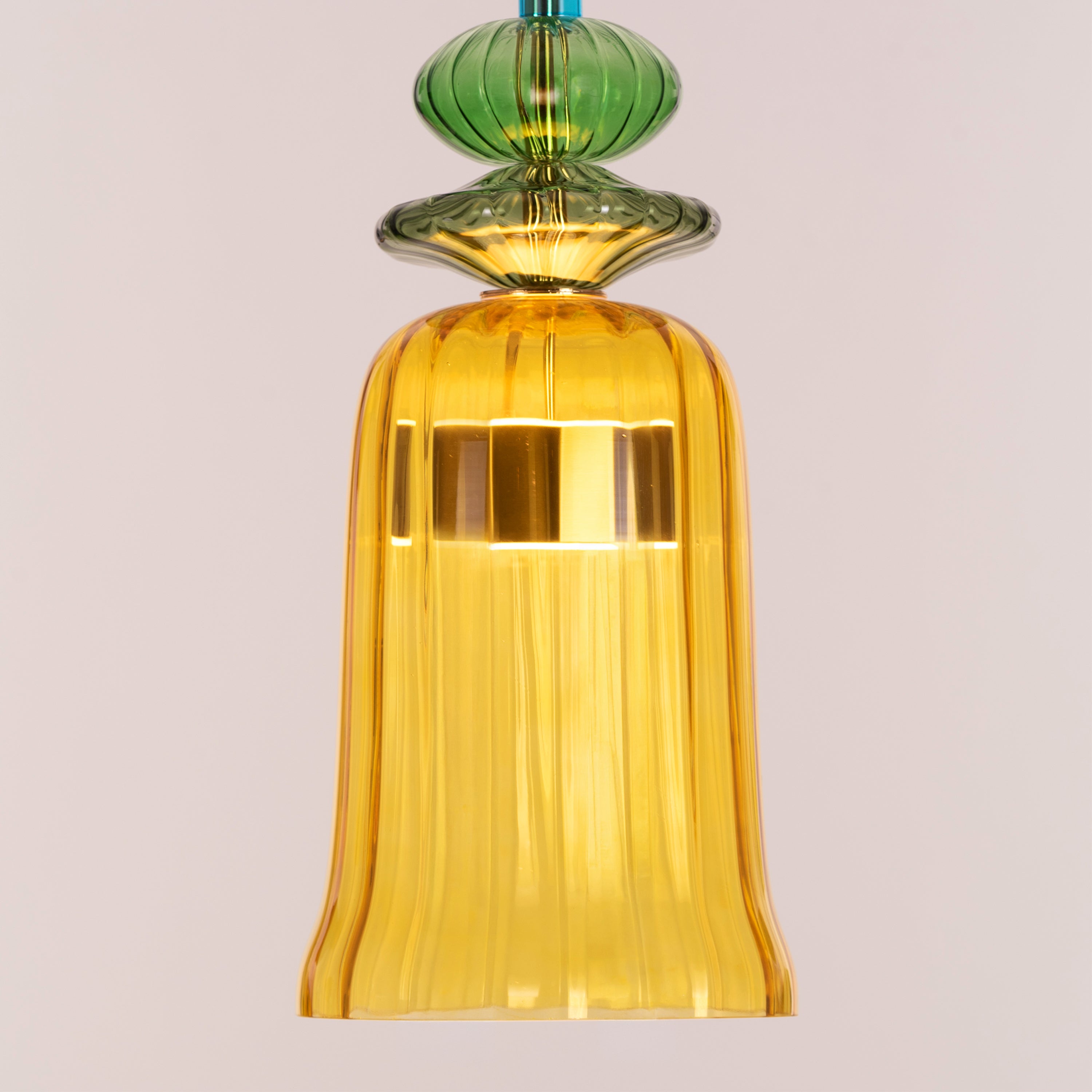 Tropical Treat (Gold, Built-In LED) Glass Pendant Light
