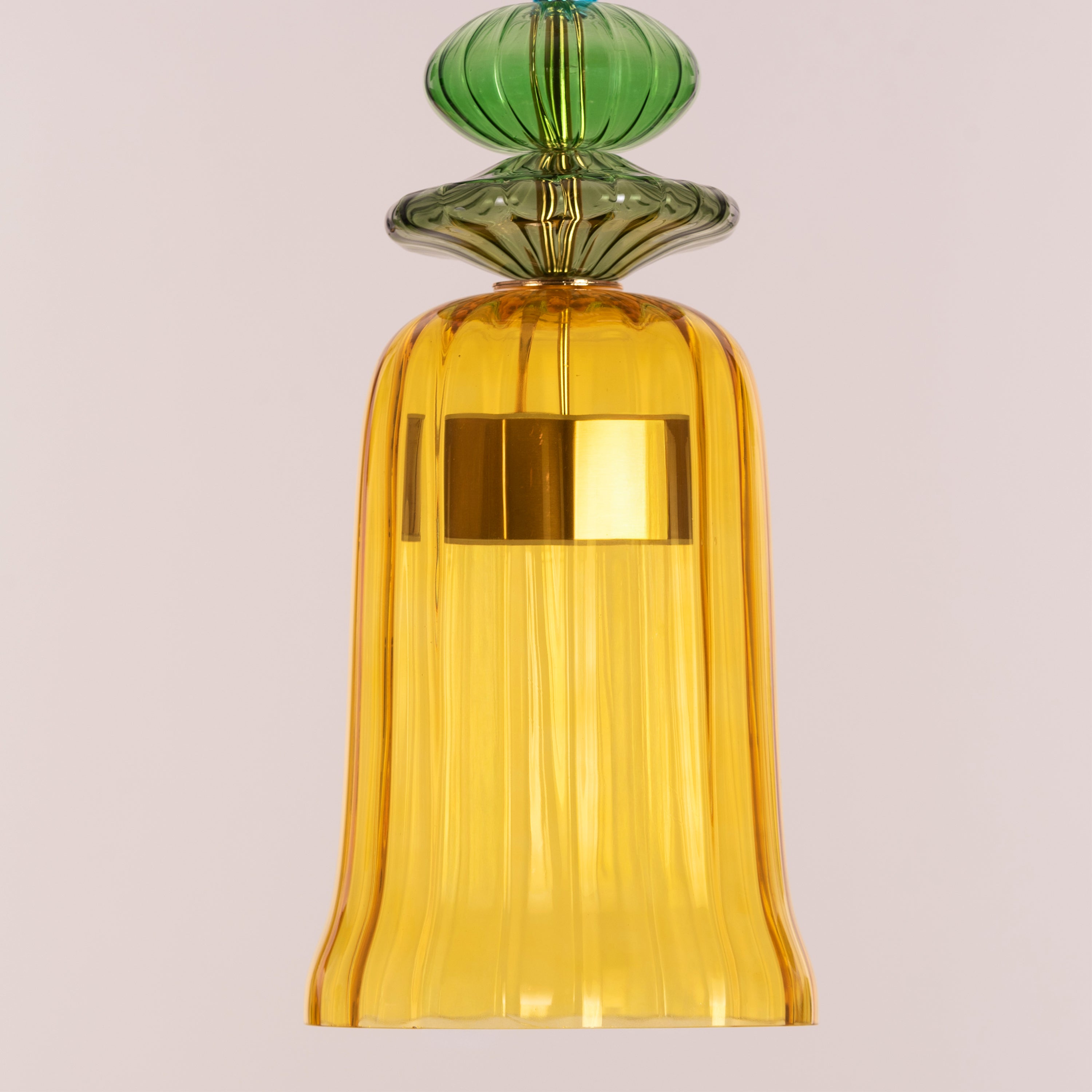 Tropical Treat (Gold, Built-In LED) Glass Pendant Light