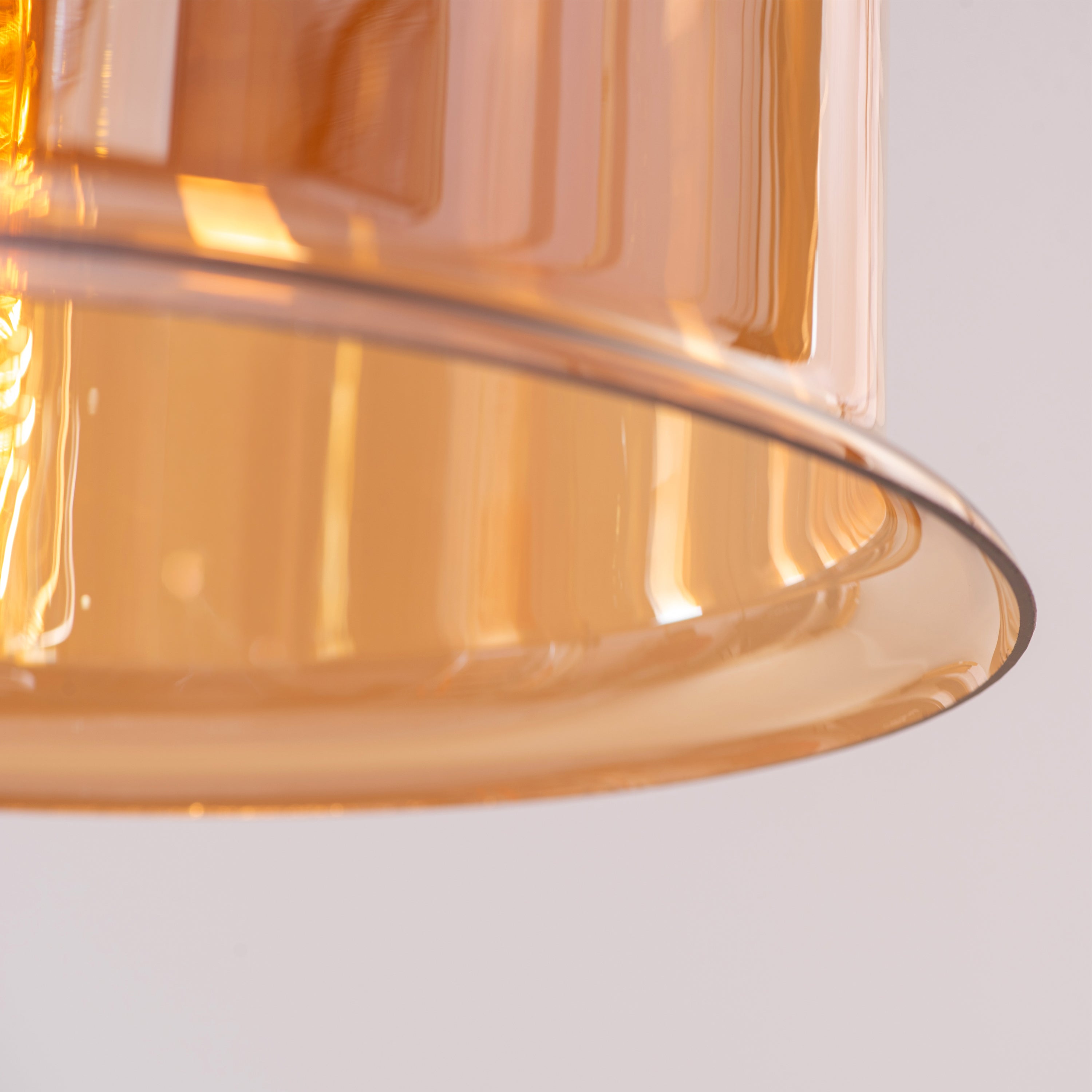Amber Arcade (Gold, Amber) Clear Glass Pendant Light