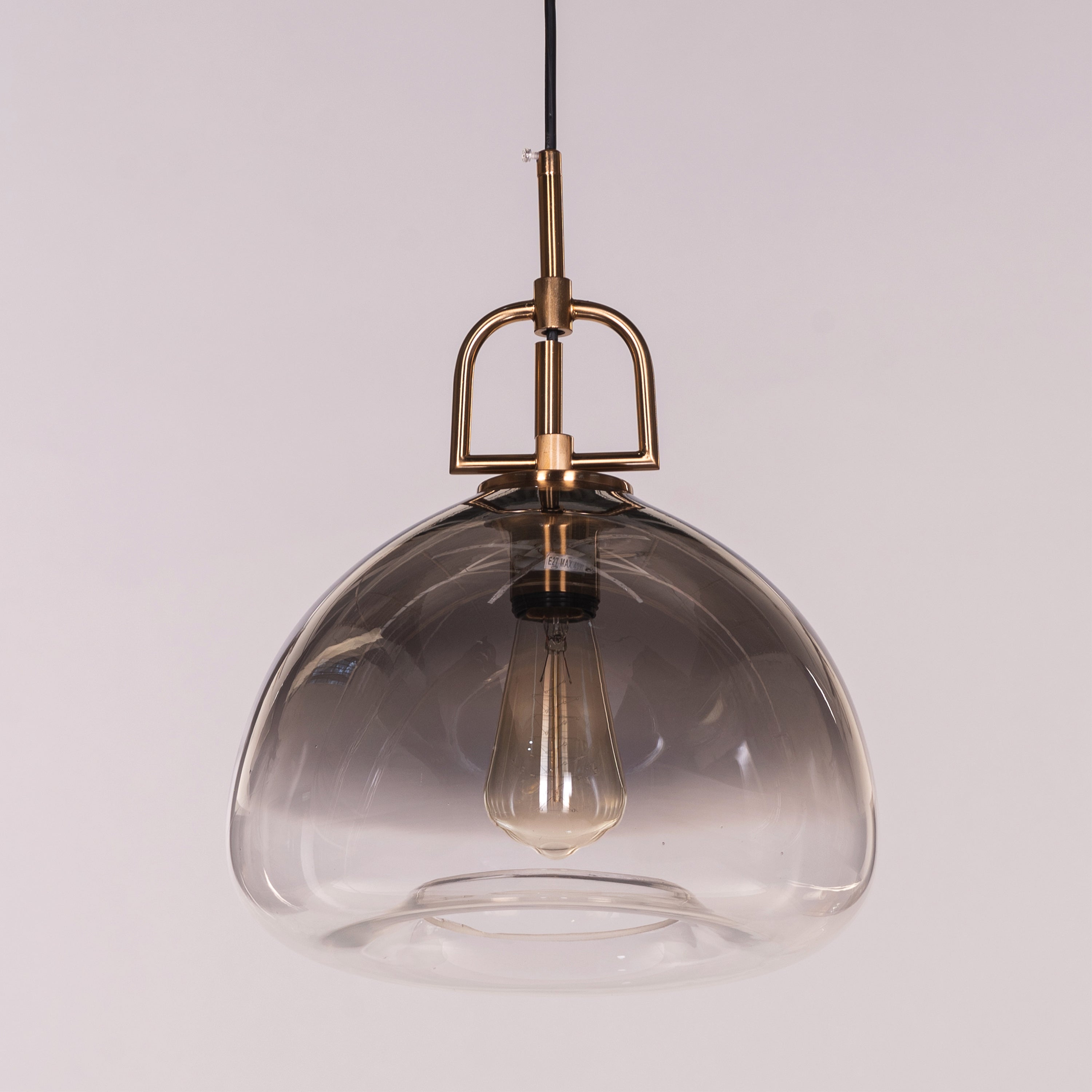 Nightlife (Gold, Smokey Grey) Clear Glass Pendant Light