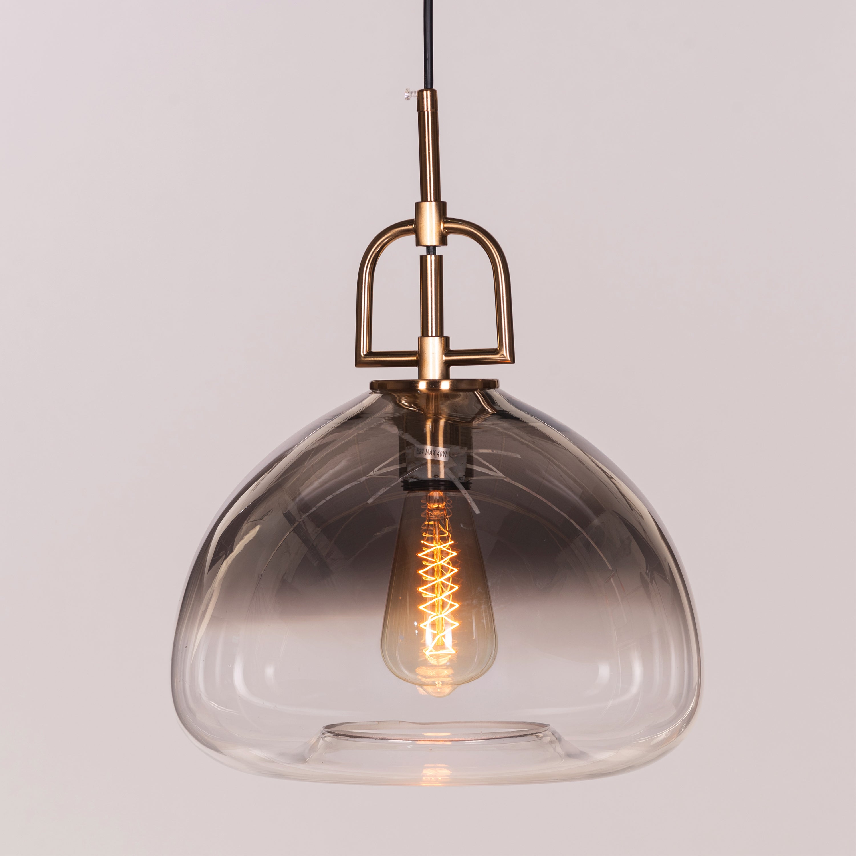 Nightlife (Gold, Smokey Grey) Clear Glass Pendant Light