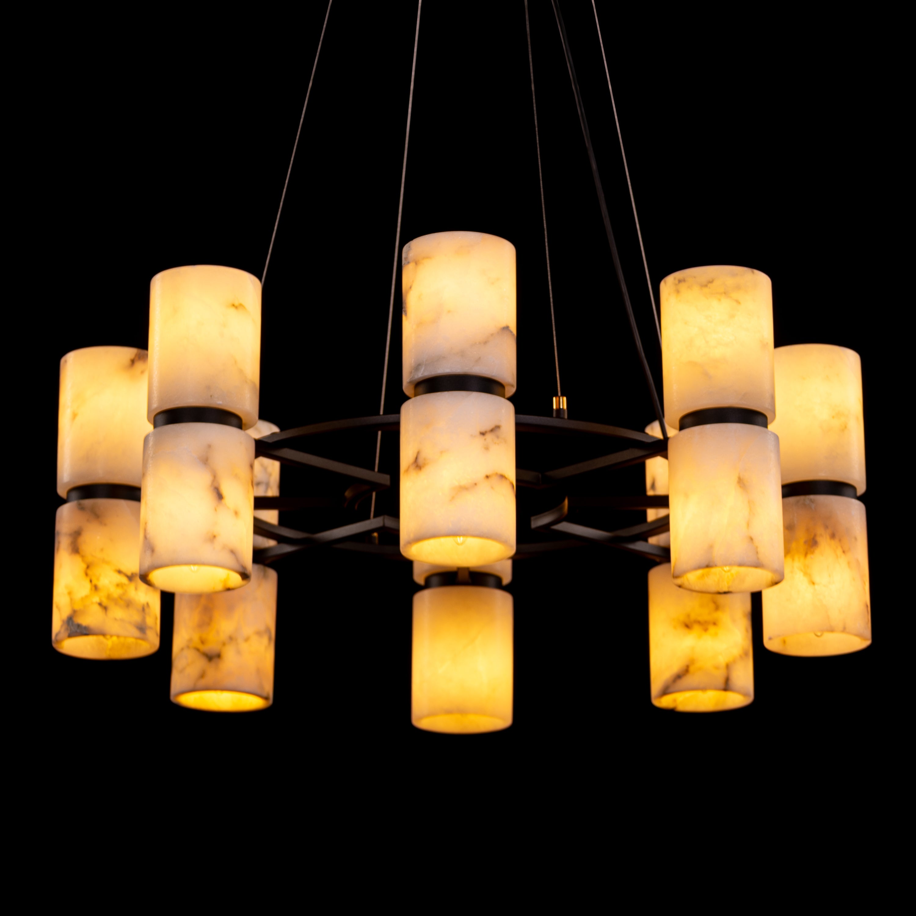 In Another Time (Black) Alabaster Chandelier