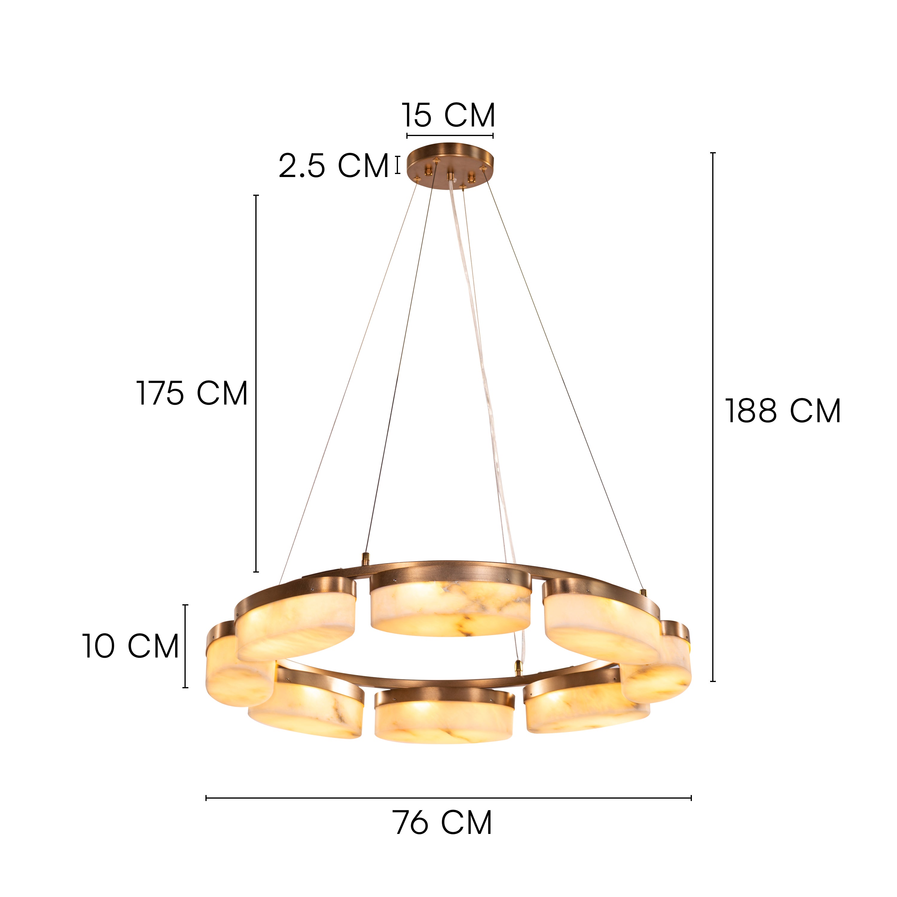 Cherish The Day (Gold) Alabaster Chandelier