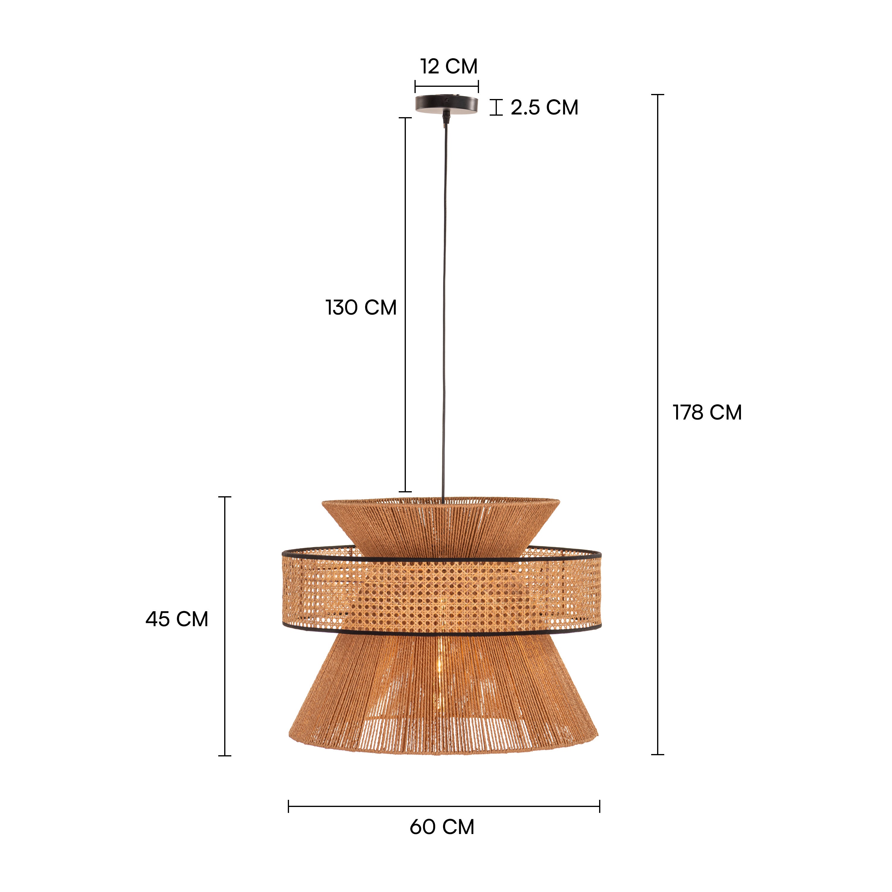 Mykonos Beam (Brown) Rattan Chandelier
