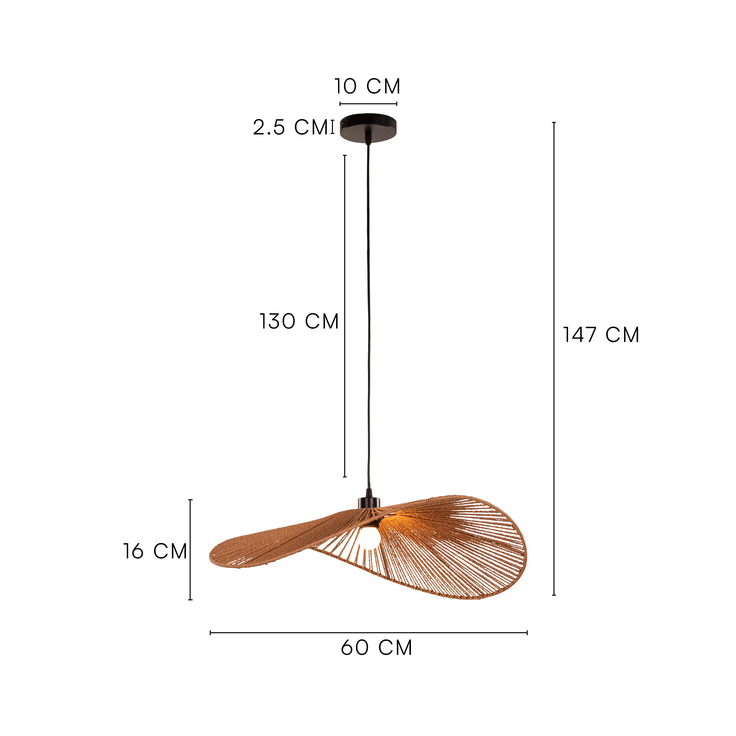Sardinia Sun (Brown) Rattan Pendant Light