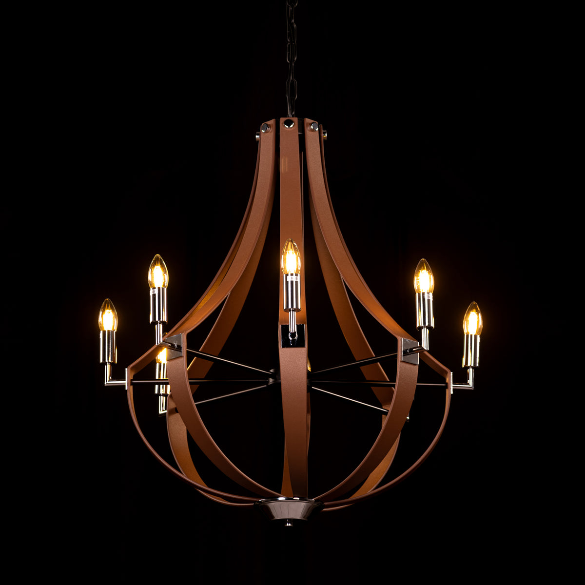 Regent (Black, Brown) Faux Leather Chandelier