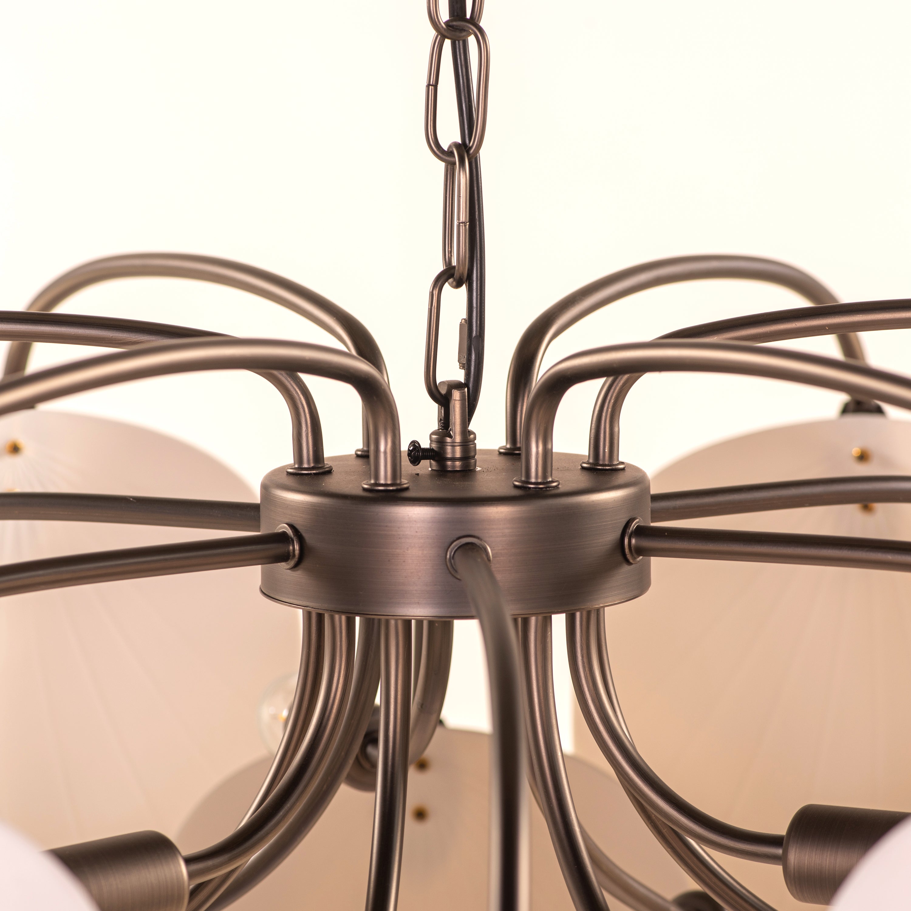 Petaline (Round, Brown, White) Ceramic Chandelier