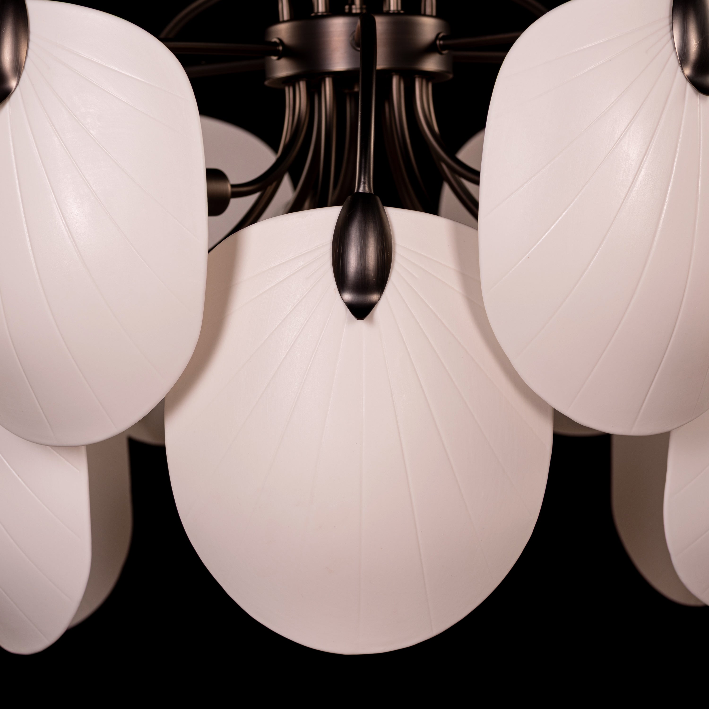 Petaline (Round, Brown, White) Ceramic Chandelier