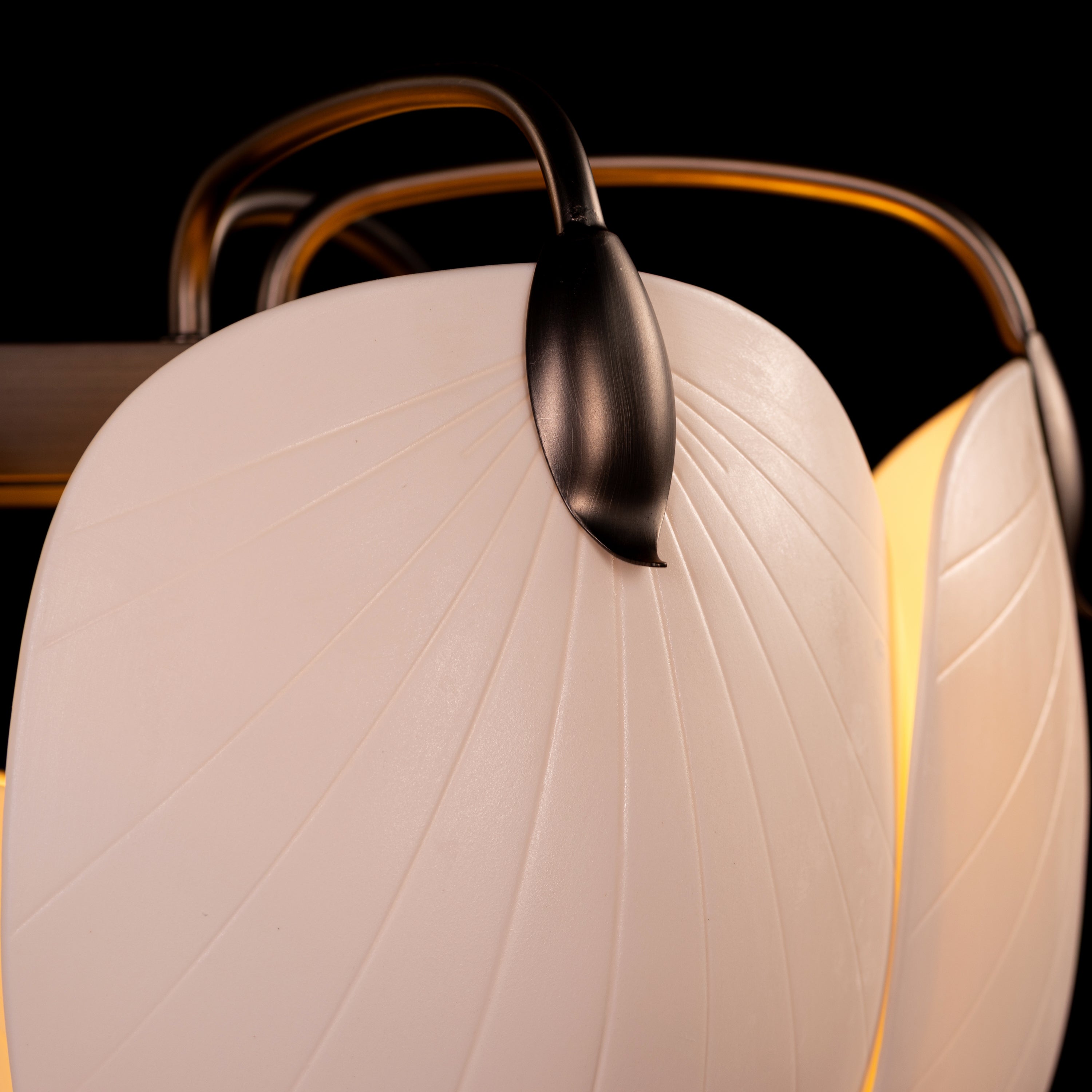 Petaline (Long, Brown, White) Ceramic Chandelier