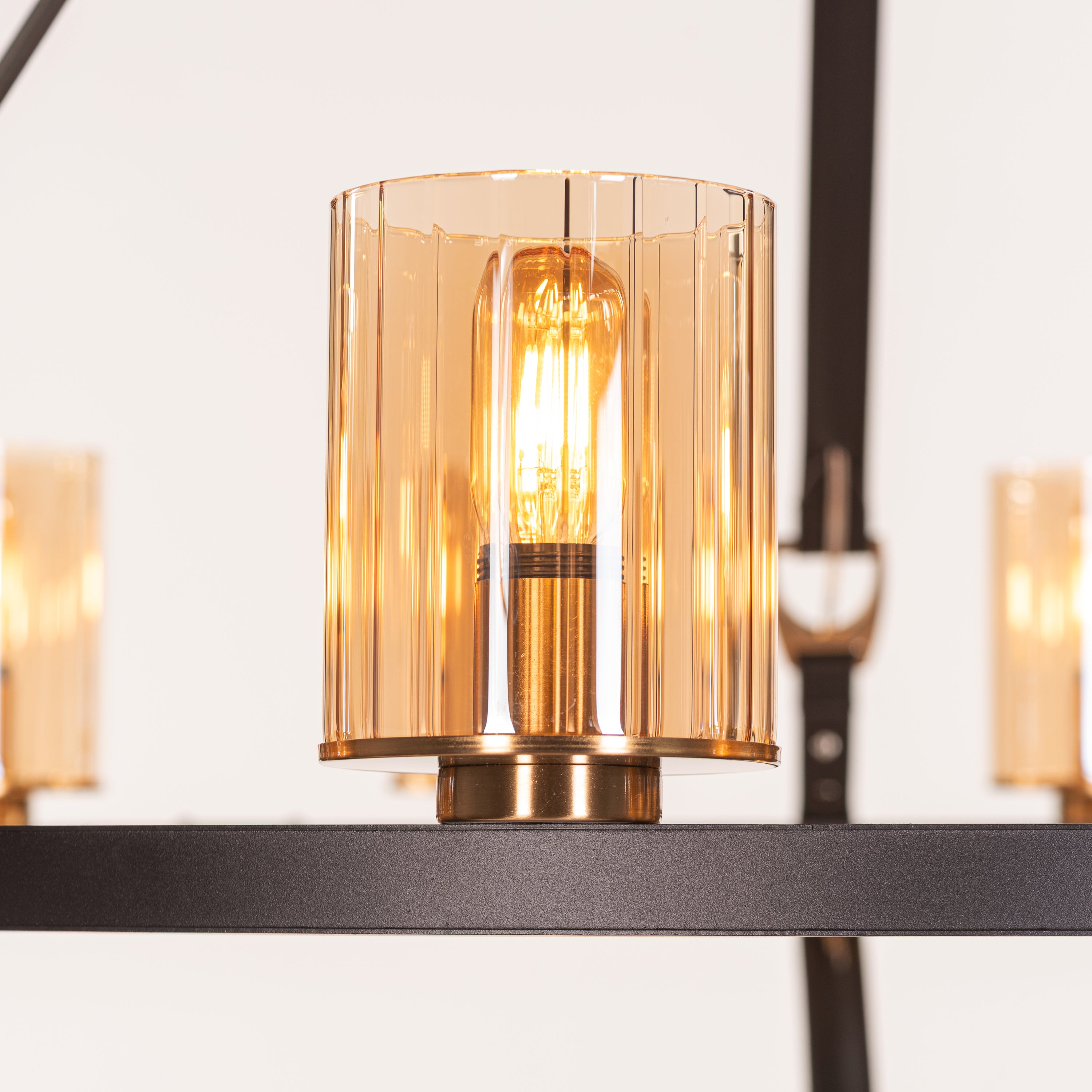 Belgravia Assembly (Black, Gold, Amber) Leather Chandelier