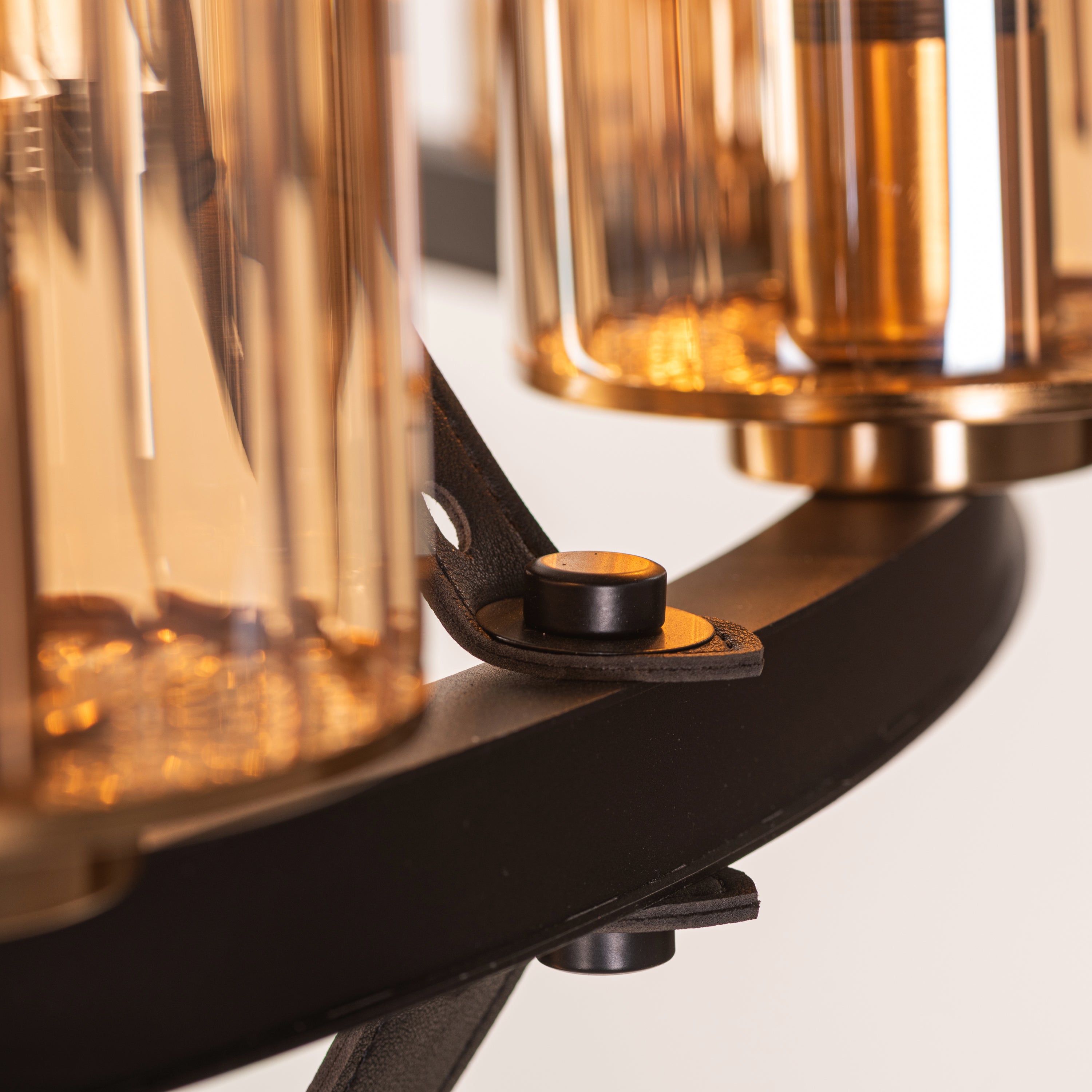 Belgravia Assembly (Black, Gold, Amber) Leather Chandelier