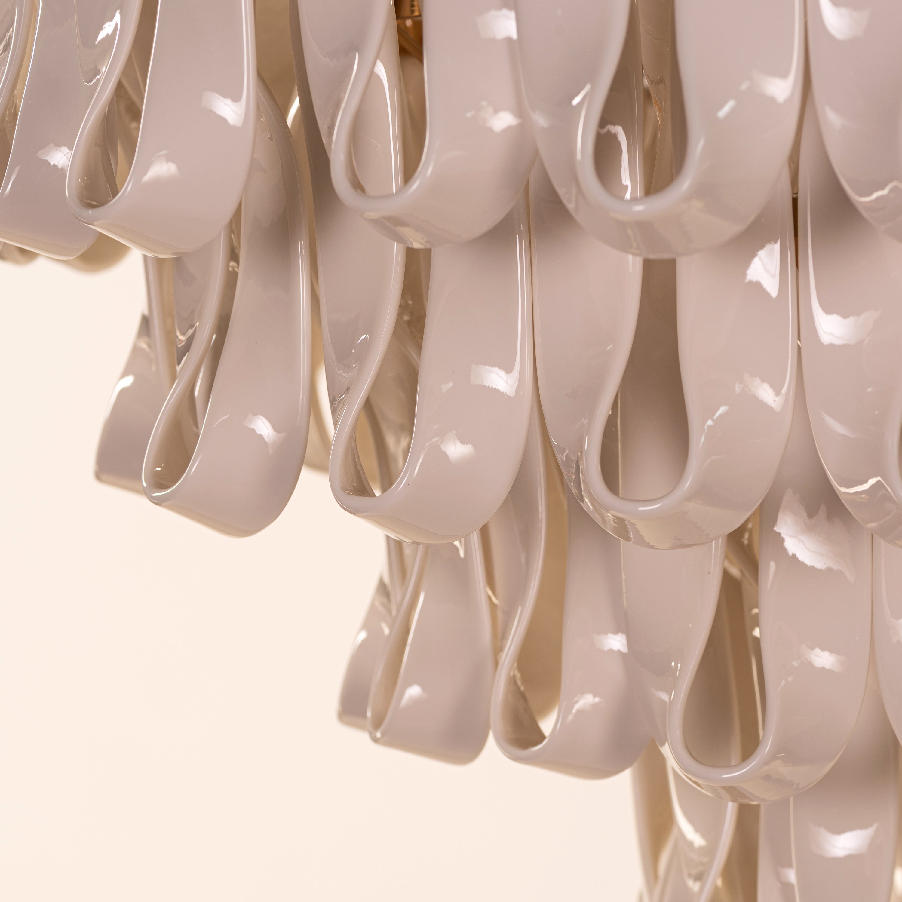 Vera (Round, Gold, White) Ceramic Chandelier