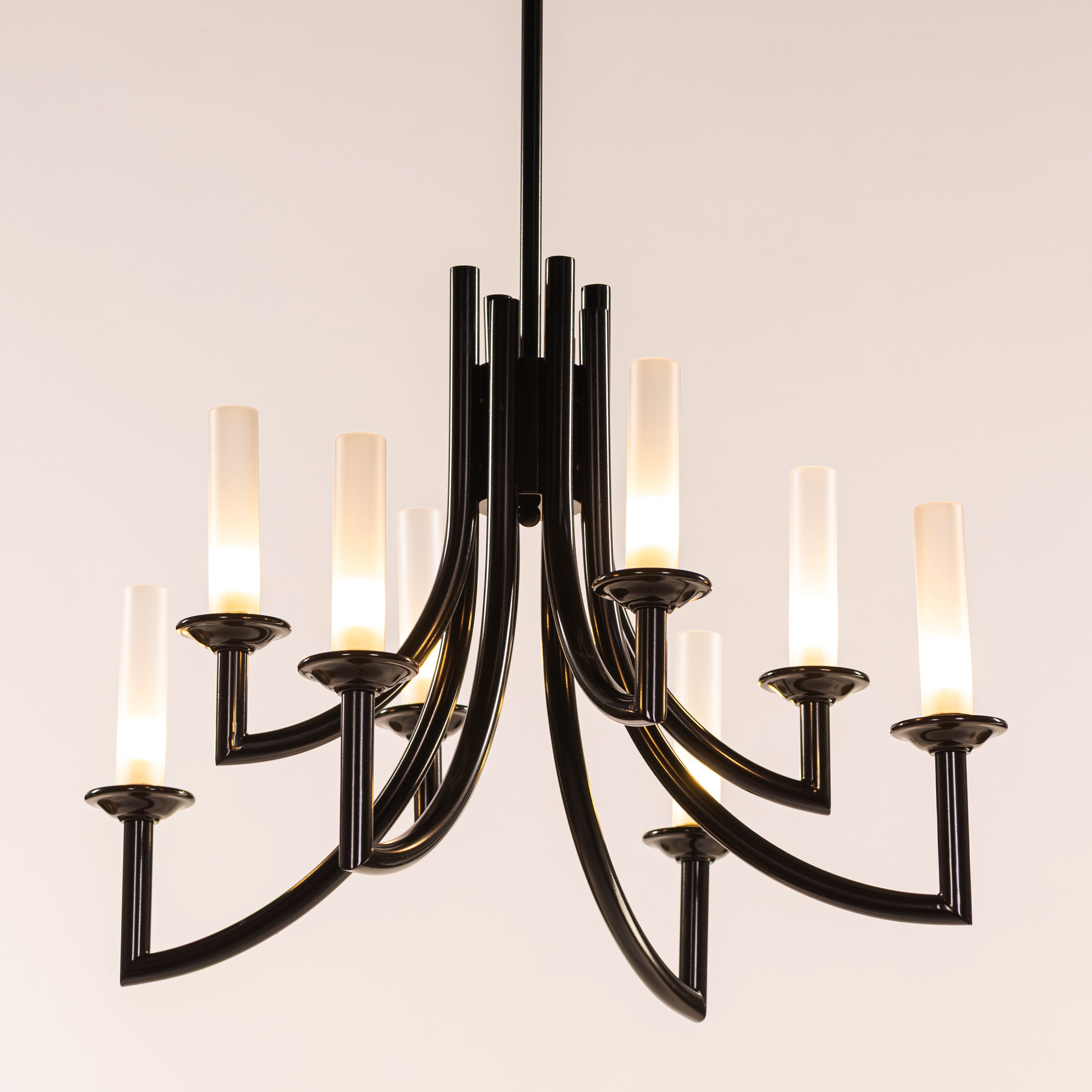 Forma (Black, White) Frosted Glass Chandelier