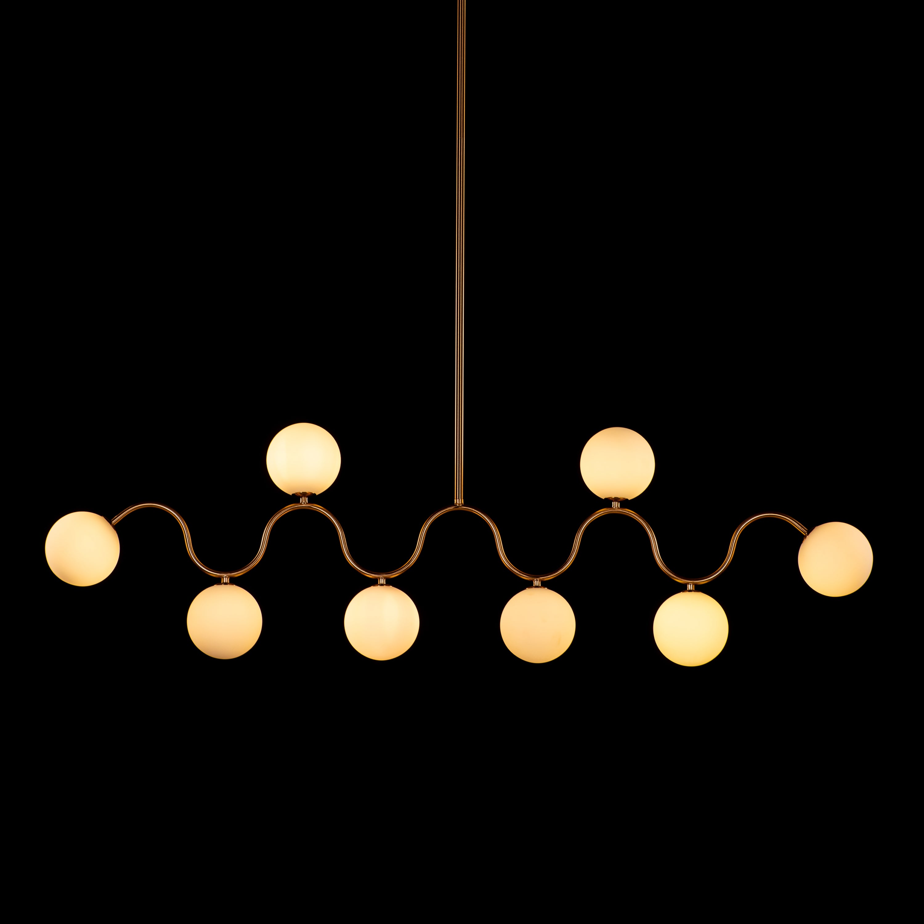 City In Stillness (Gold, White) Glass Chandelier