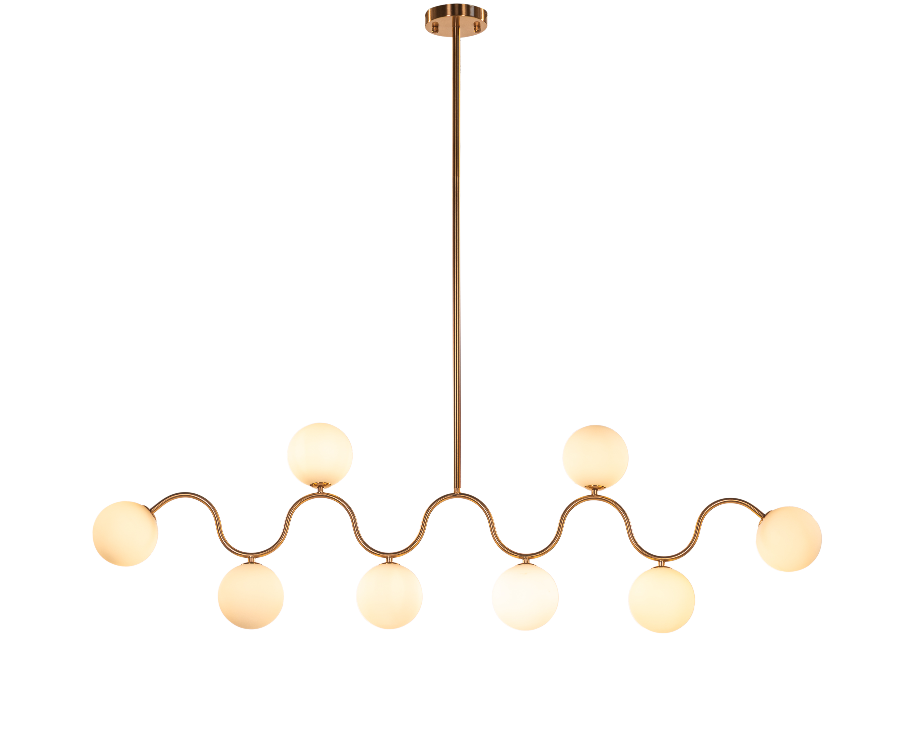 City In Stillness (Gold, White) Glass Chandelier