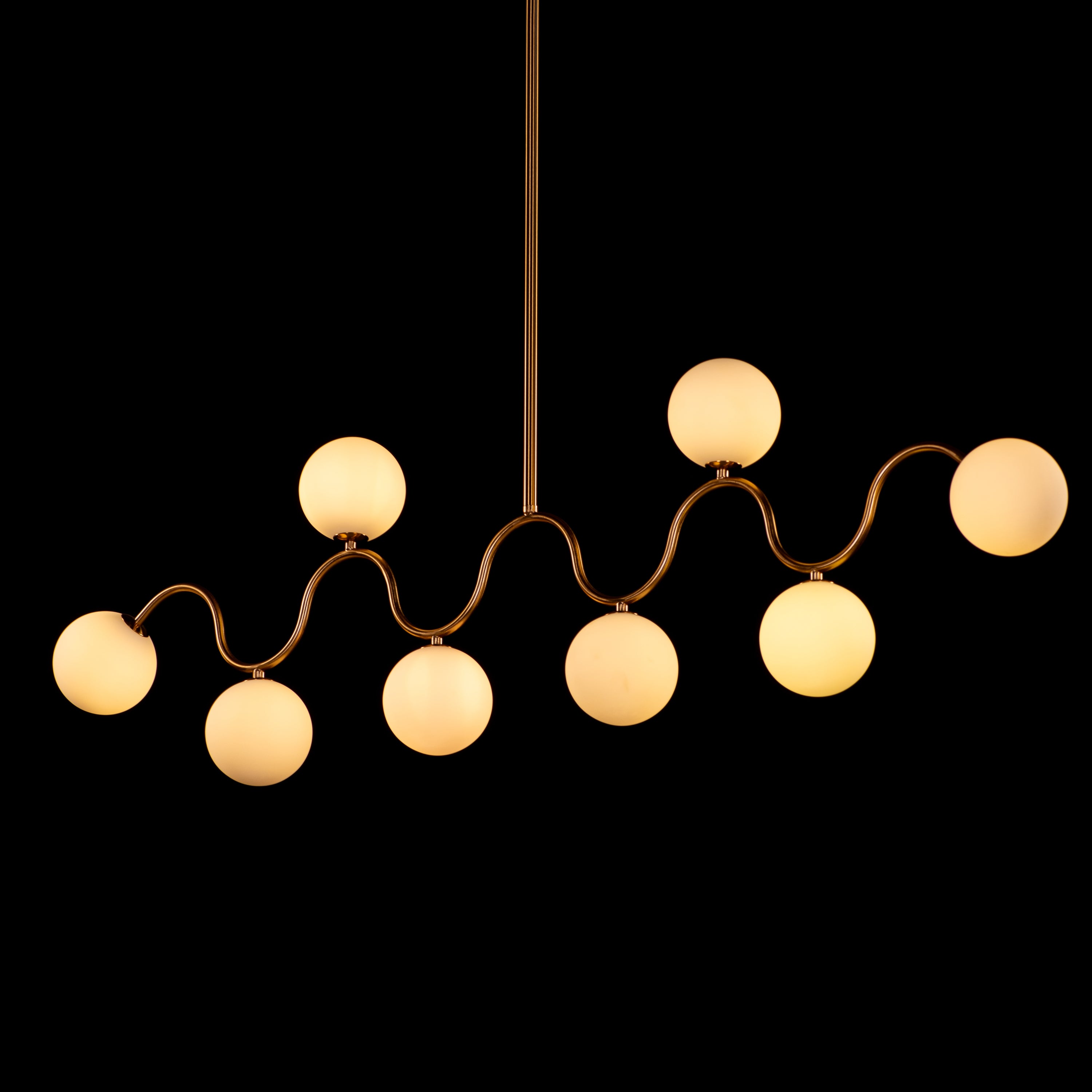 City In Stillness (Gold, White) Glass Chandelier