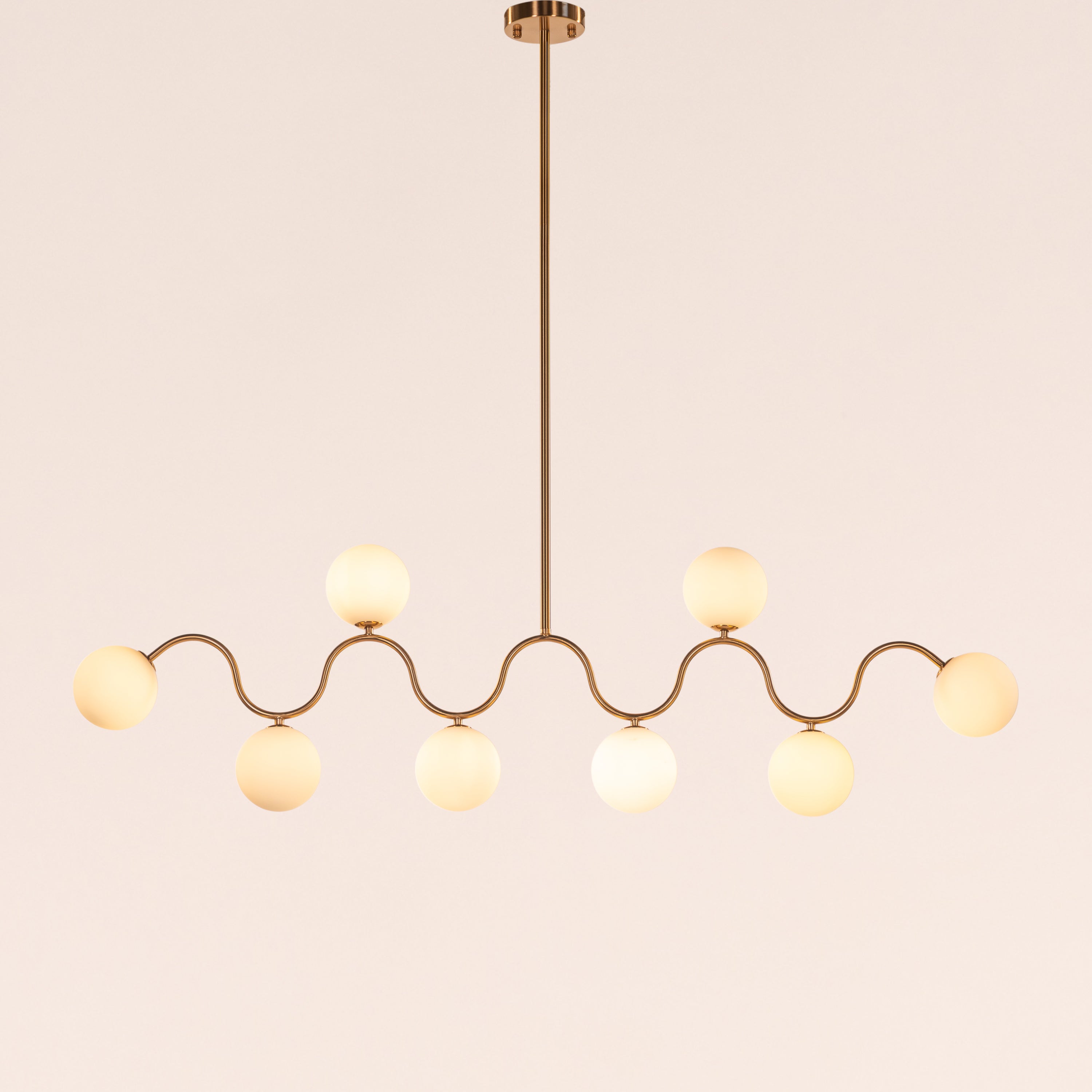 City In Stillness (Gold, White) Glass Chandelier