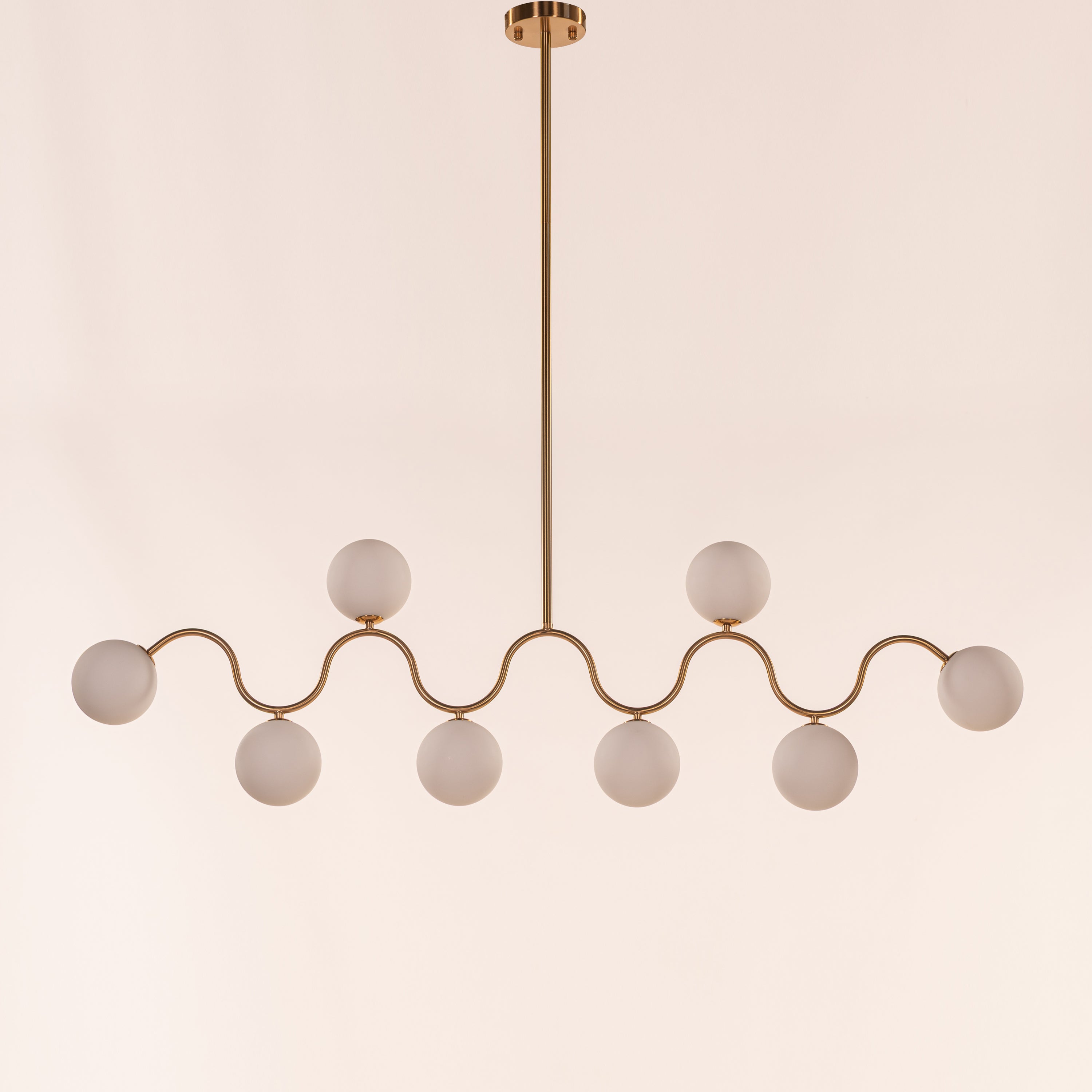City In Stillness (Gold, White) Glass Chandelier