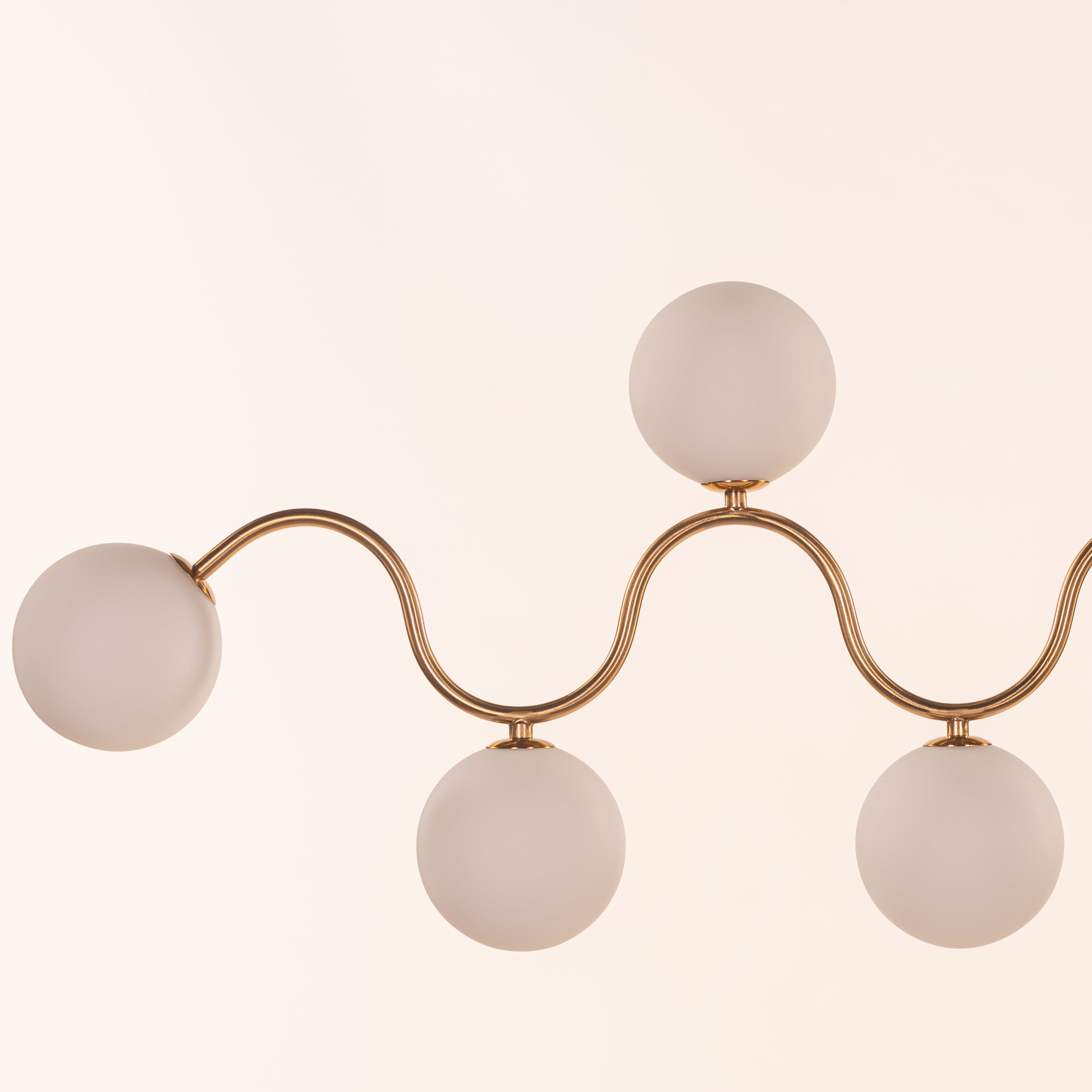 City In Stillness (Gold, White) Glass Chandelier