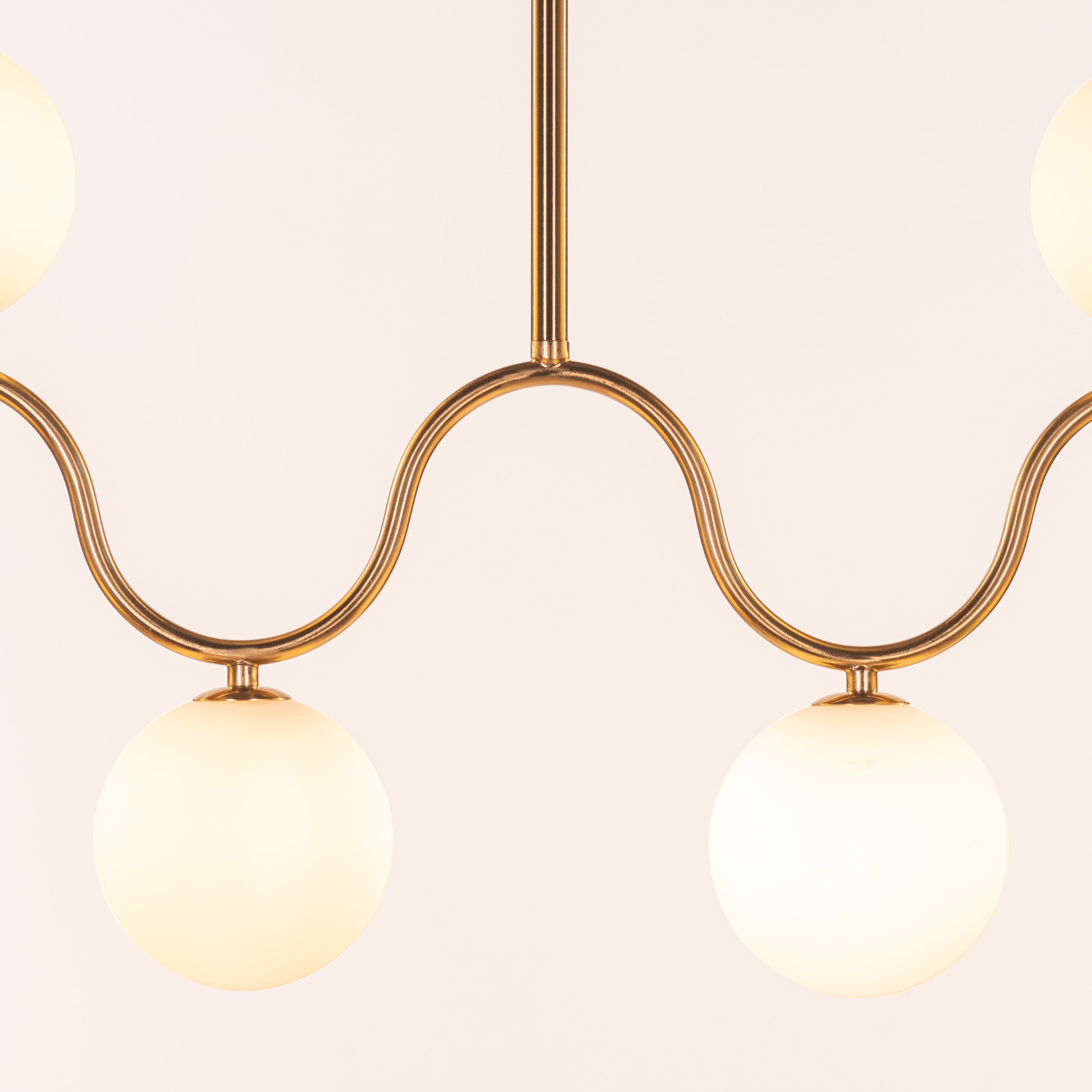 City In Stillness (Gold, White) Glass Chandelier