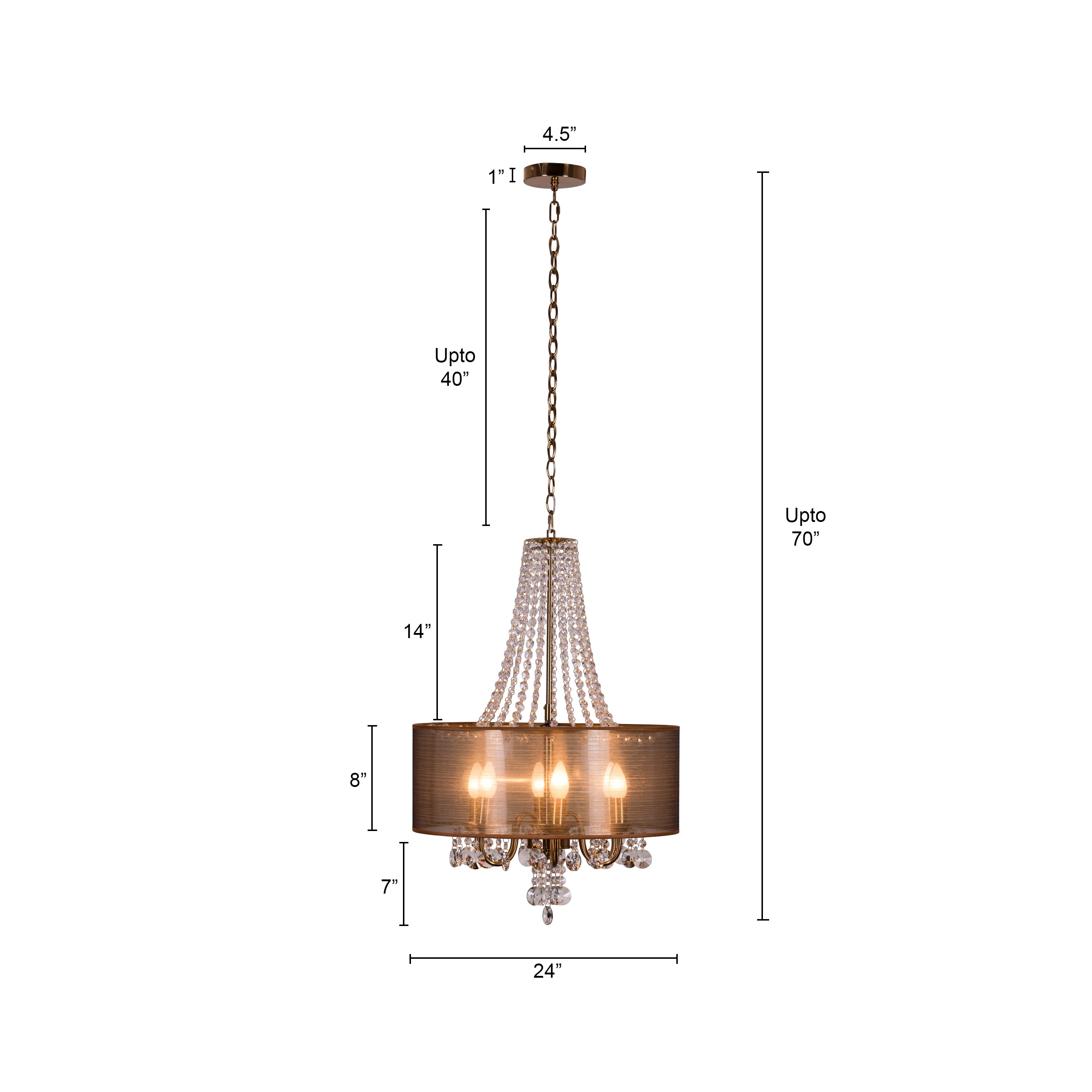 So In Love (Medium, Gold) Crystal Chandelier