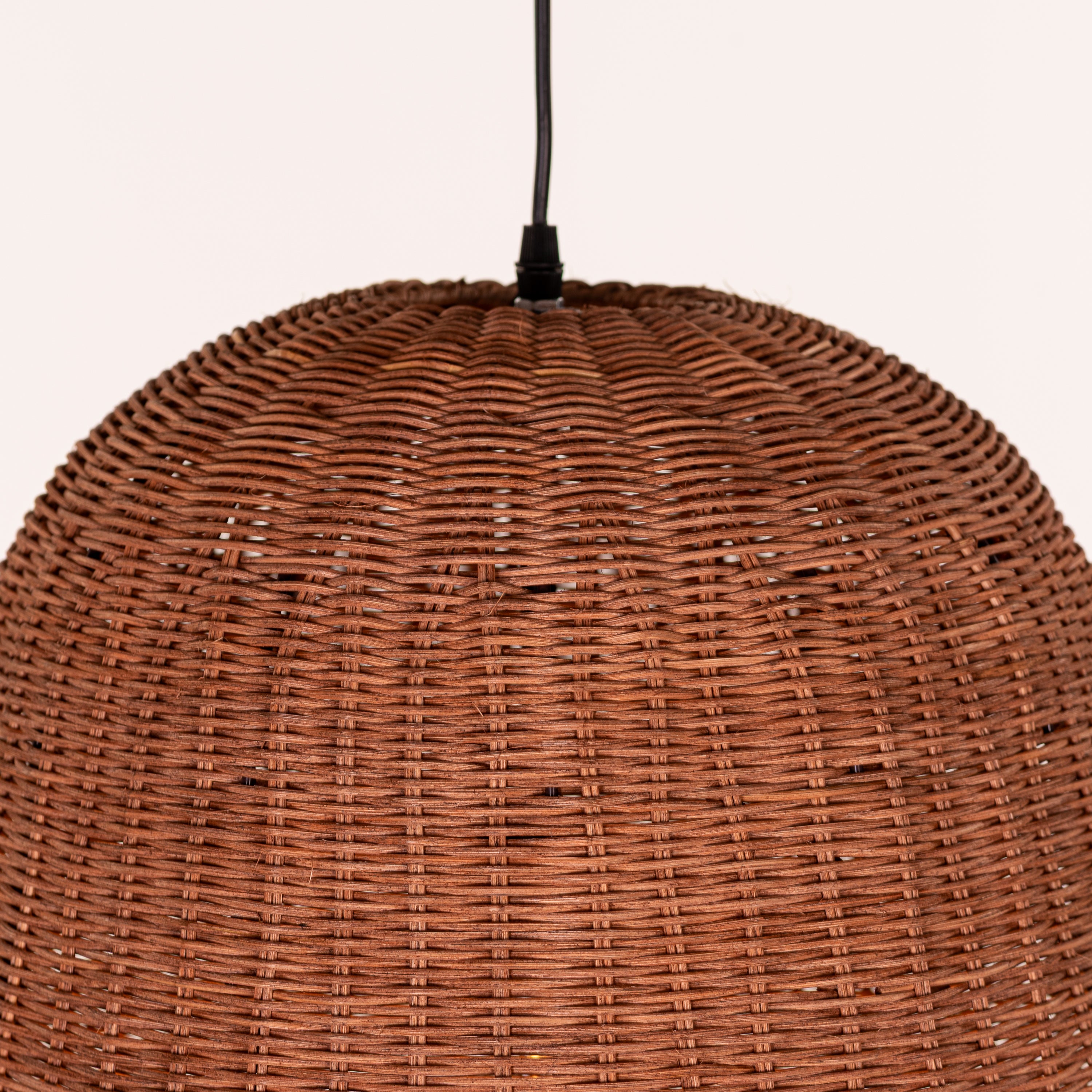 Beachwalk Basket (Black, Beige) Rattan Pendant Light
