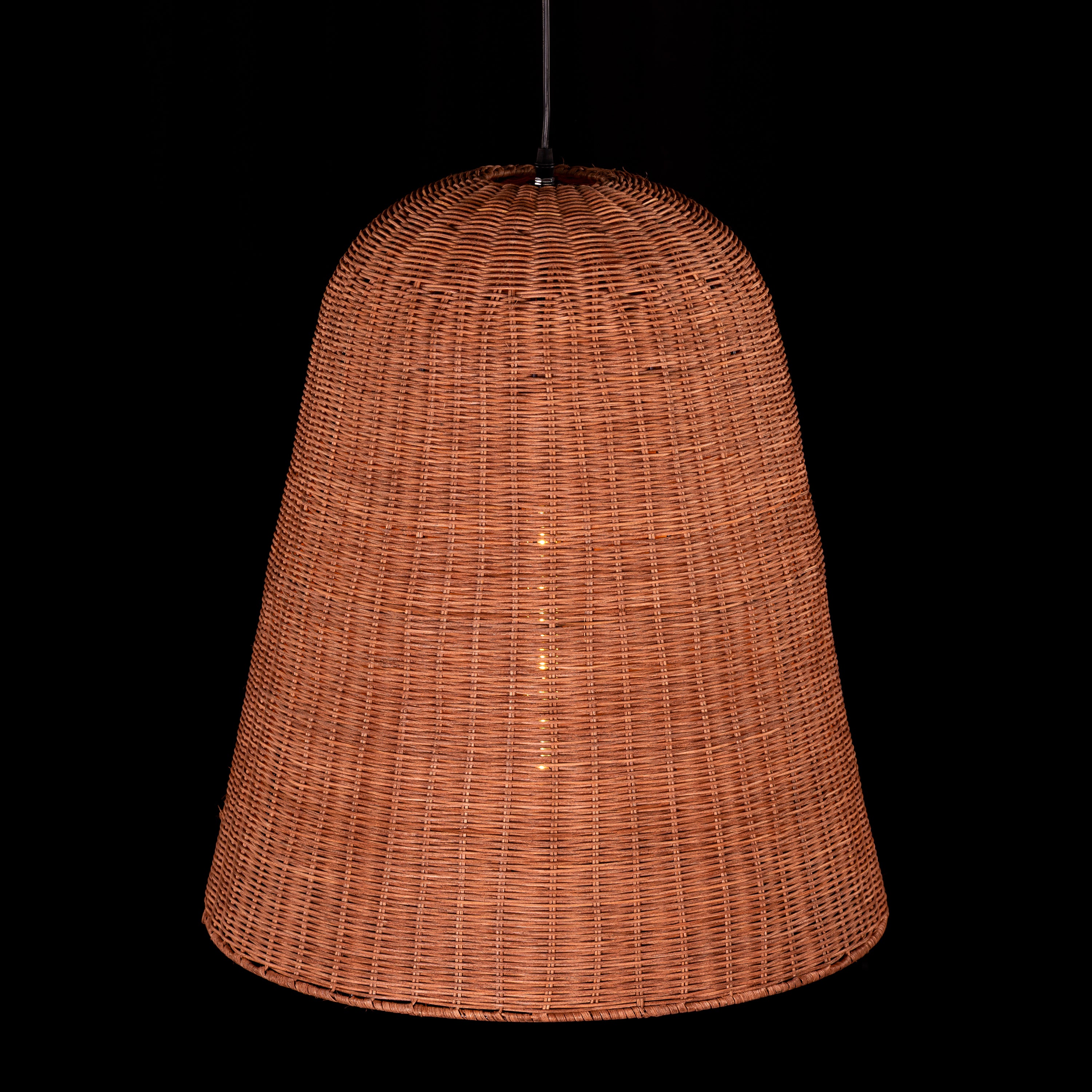 Beachwalk Basket (Black, Beige) Rattan Pendant Light