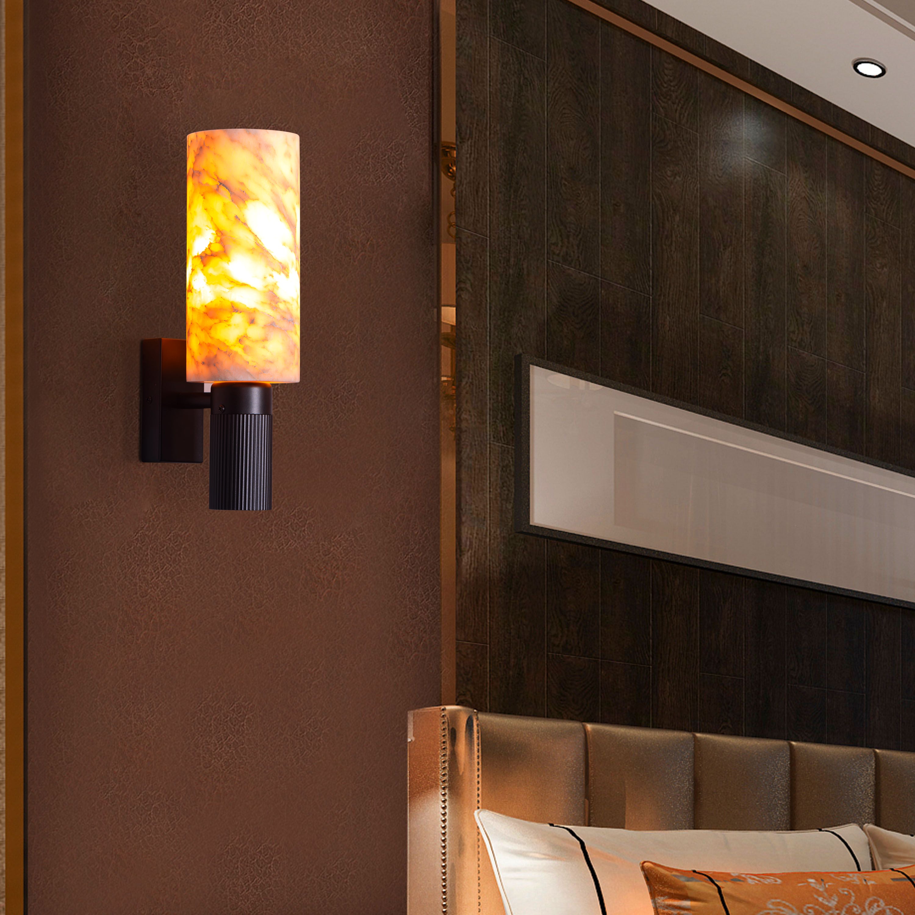 Sandstorm (Black) Alabaster Wall Light