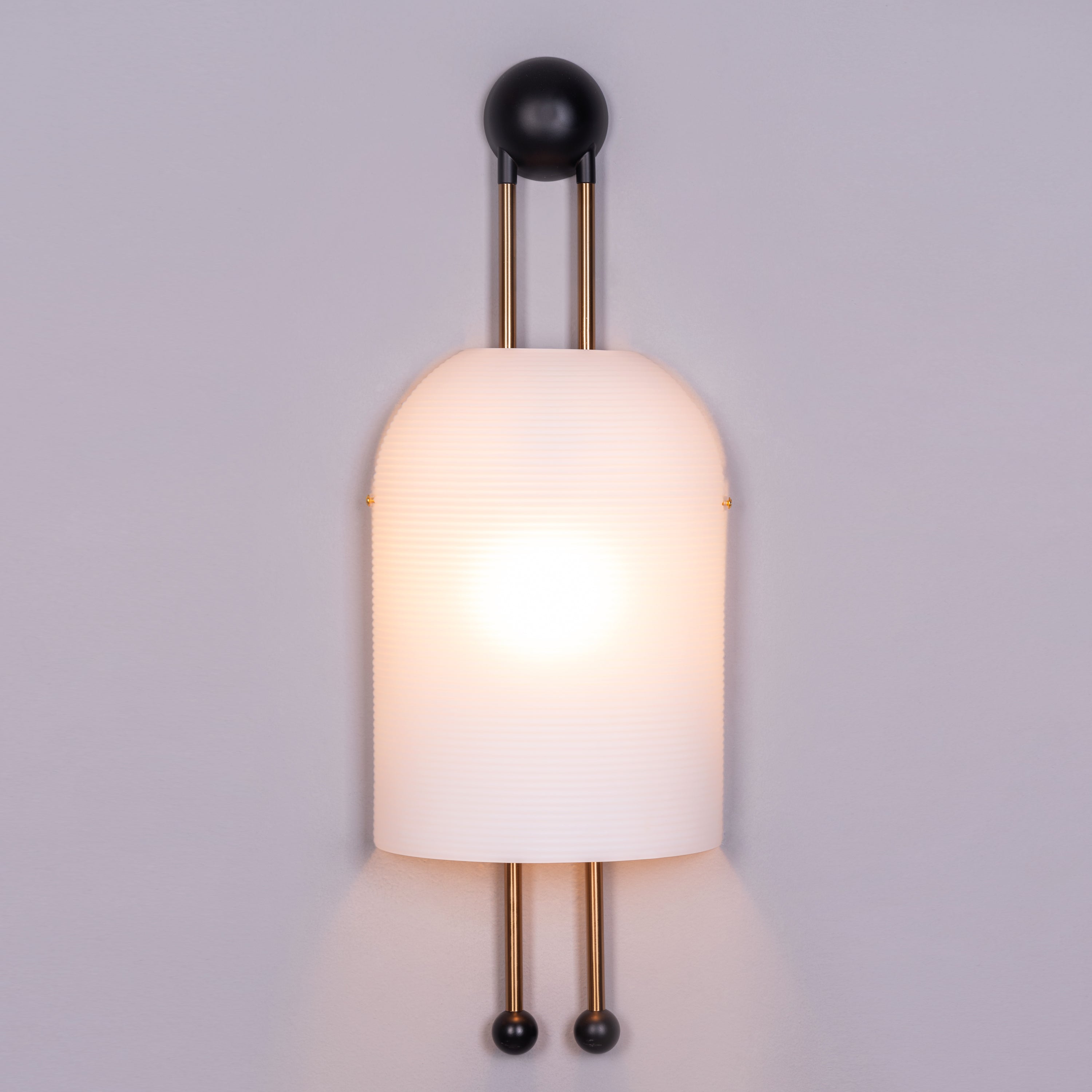 Day In My Dream (Gold, Black) Frosted Glass Wall Light