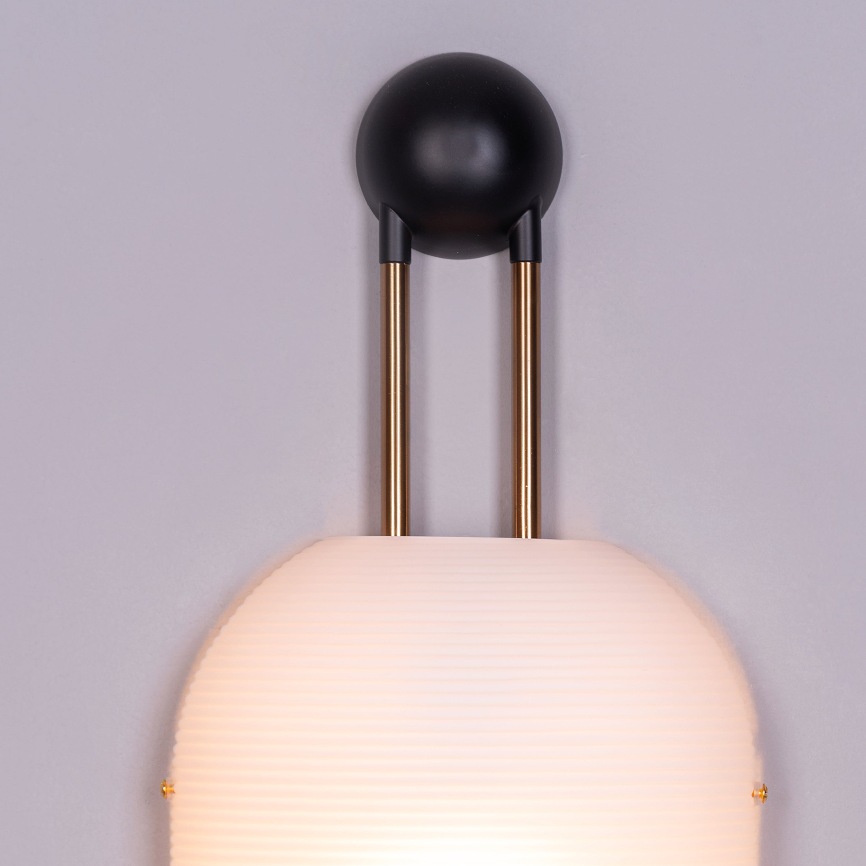 Day In My Dream (Gold, Black) Frosted Glass Wall Light