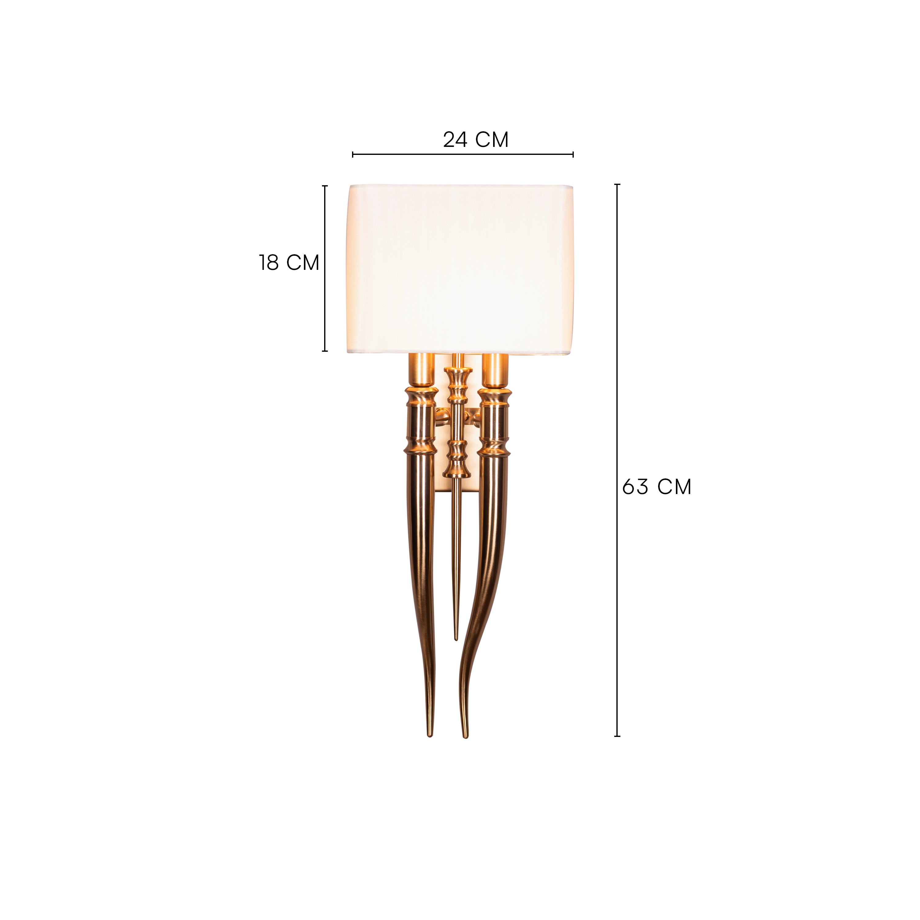 Sunpetal (Gold, White) Fabric Wall Light