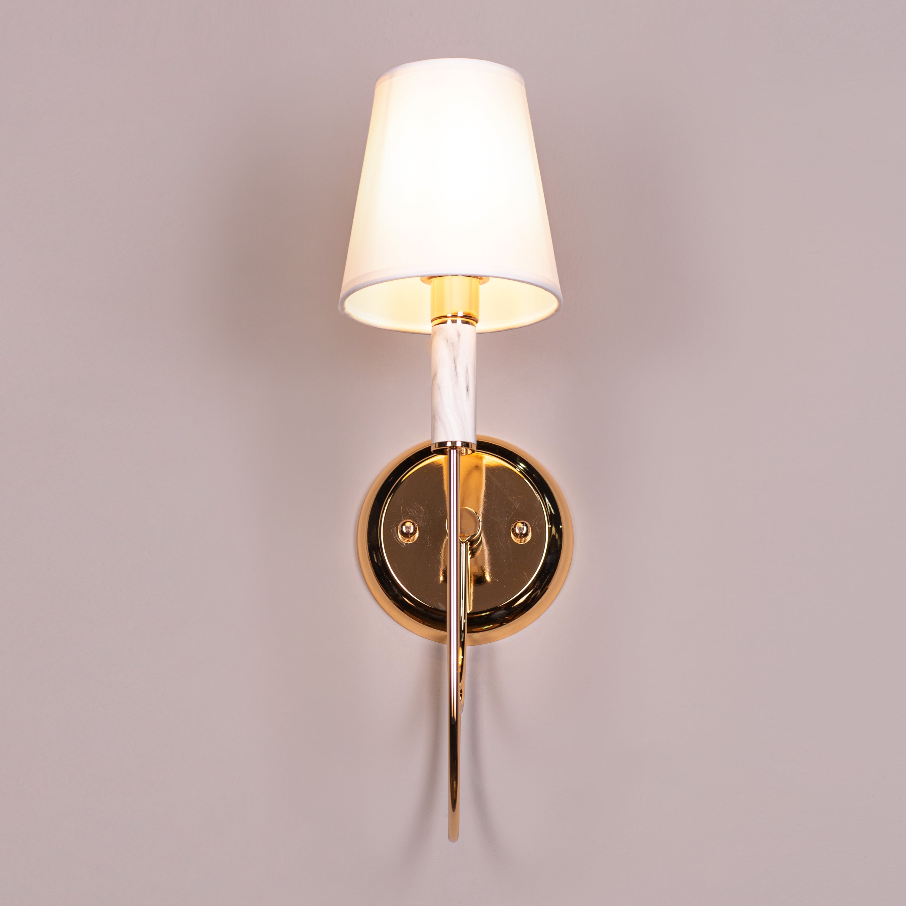 Chelsea (Gold, White) Fabric Wall Light