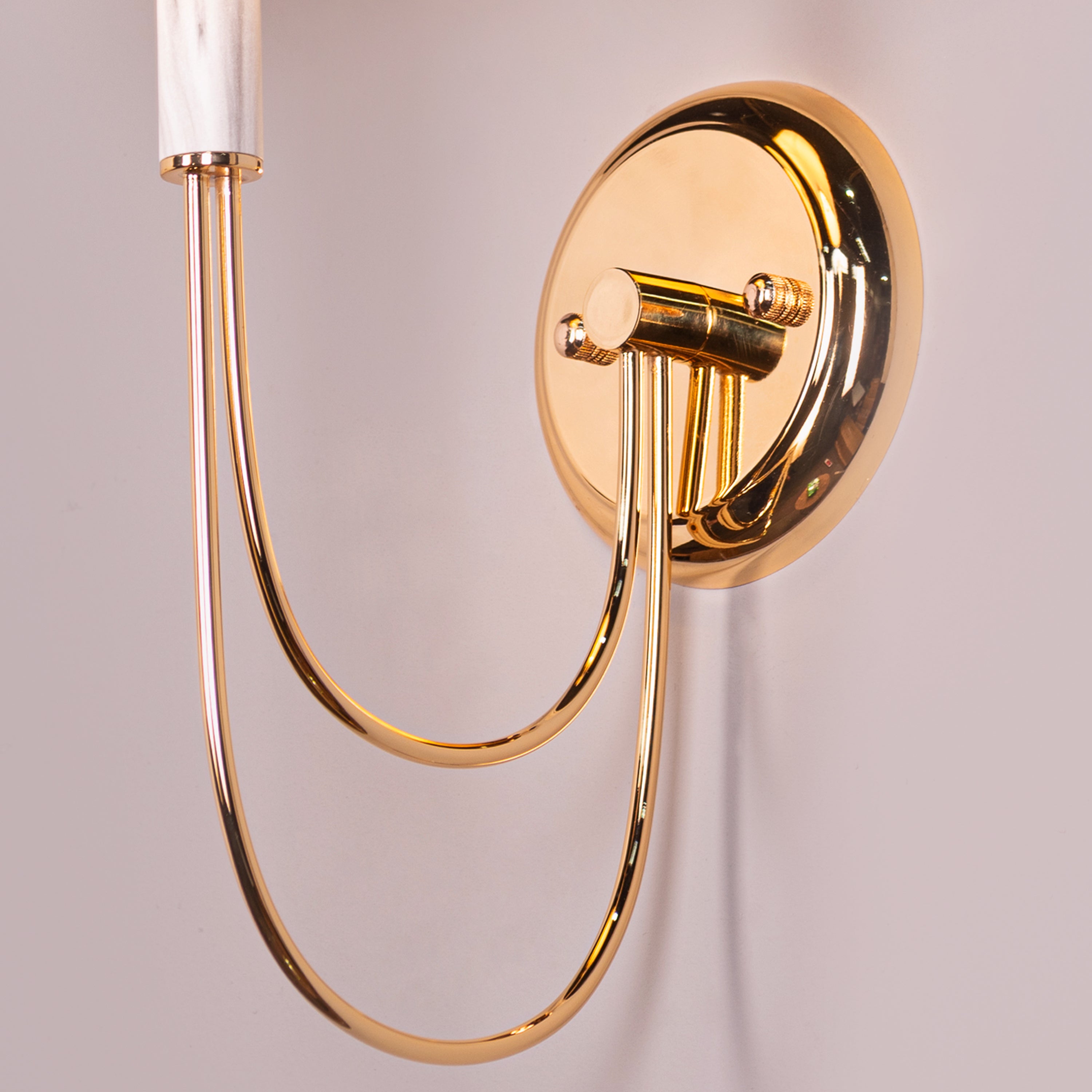 Chelsea (Gold, White) Fabric Wall Light