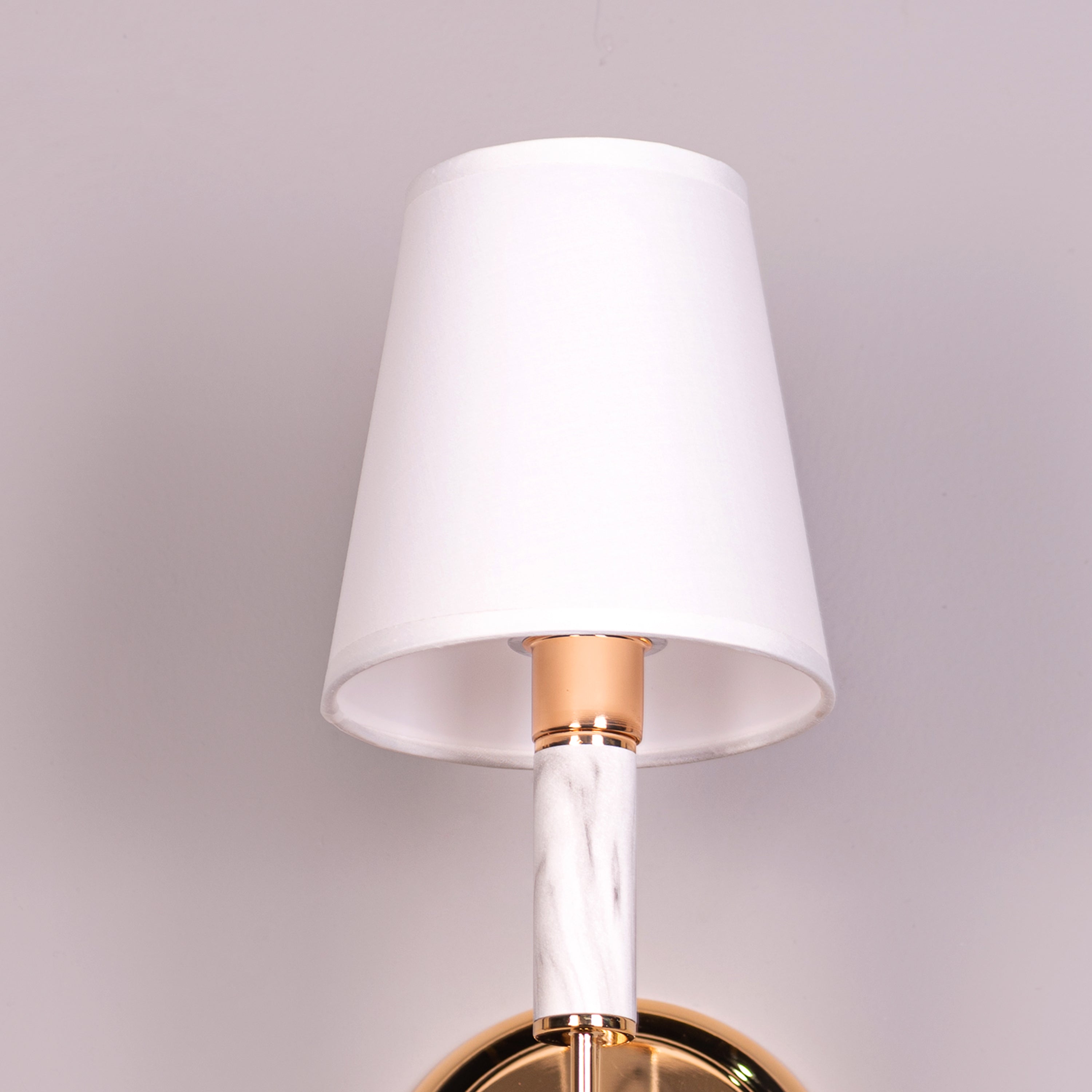 Chelsea (Gold, White) Fabric Wall Light