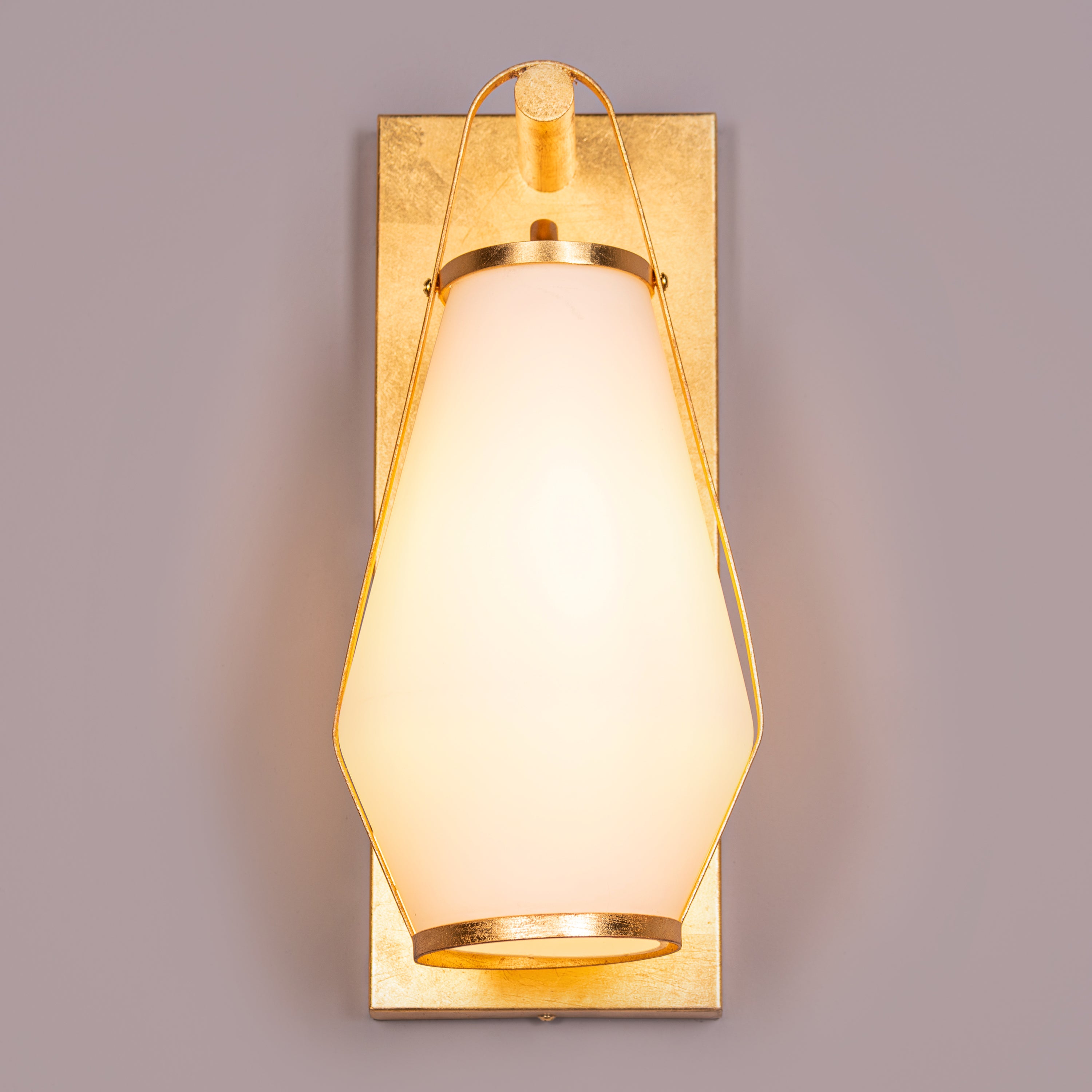 Egerton (Gold, White) Frosted Glass Wall Light