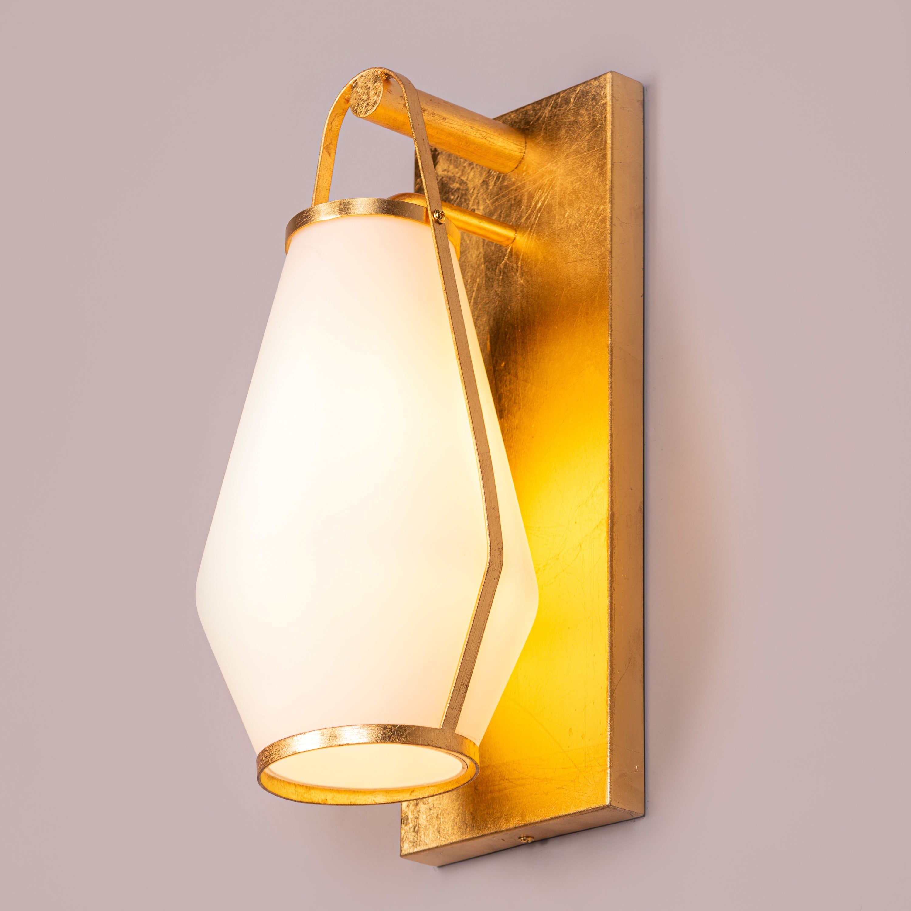 Egerton (Gold, White) Frosted Glass Wall Light