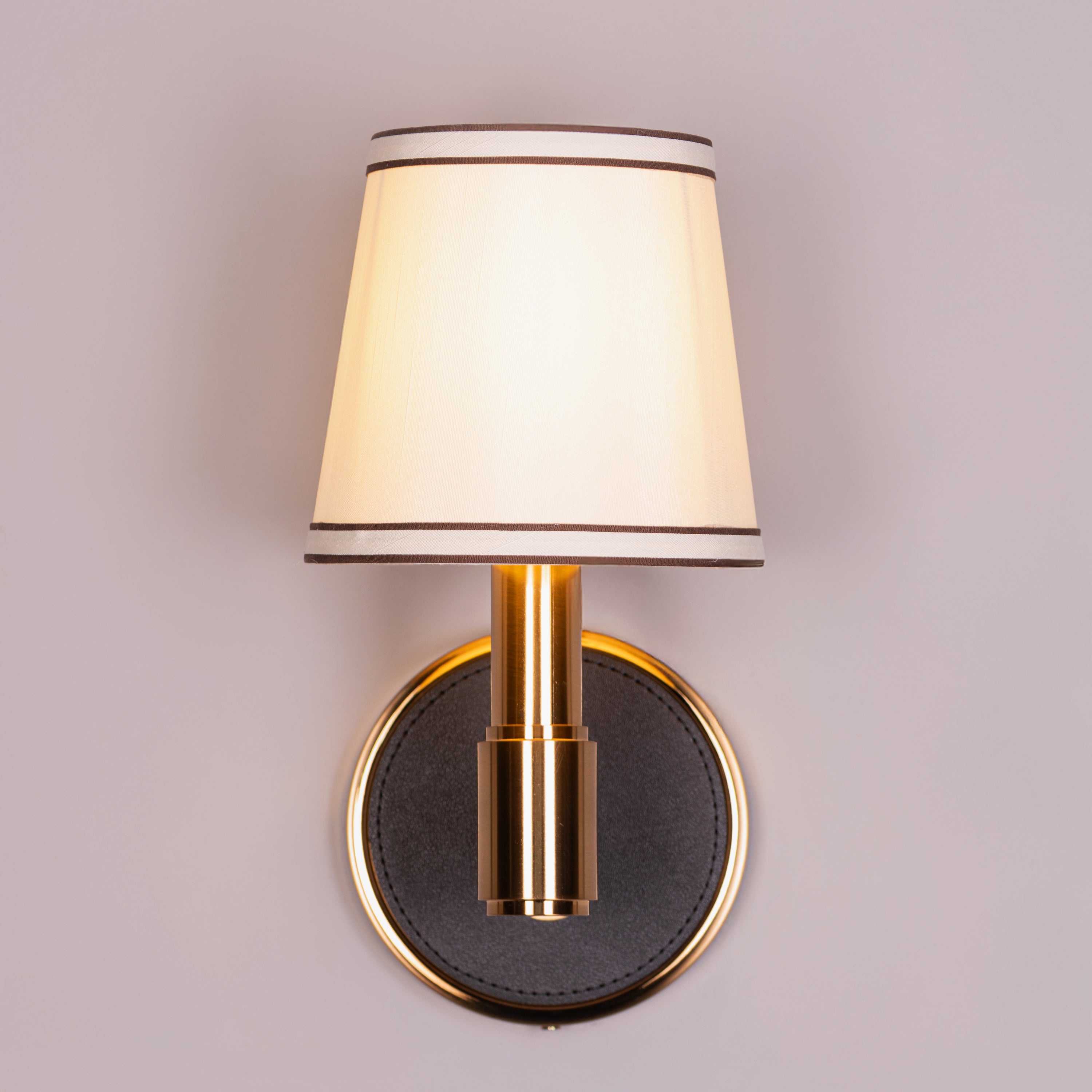 Ink & Ember (Gold, Black) Faux Leather Wall Light