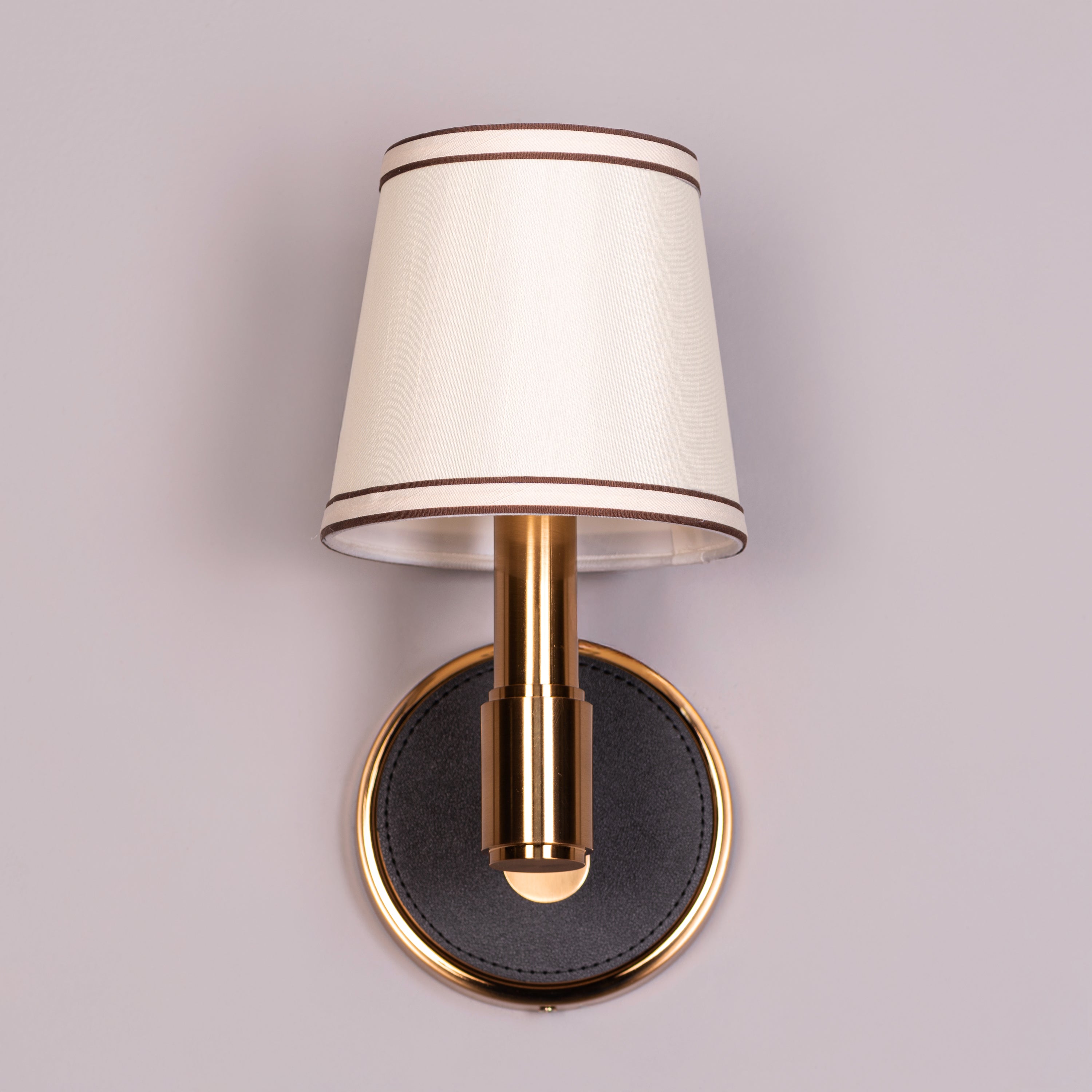 Ink & Ember (Gold, Black) Faux Leather Wall Light