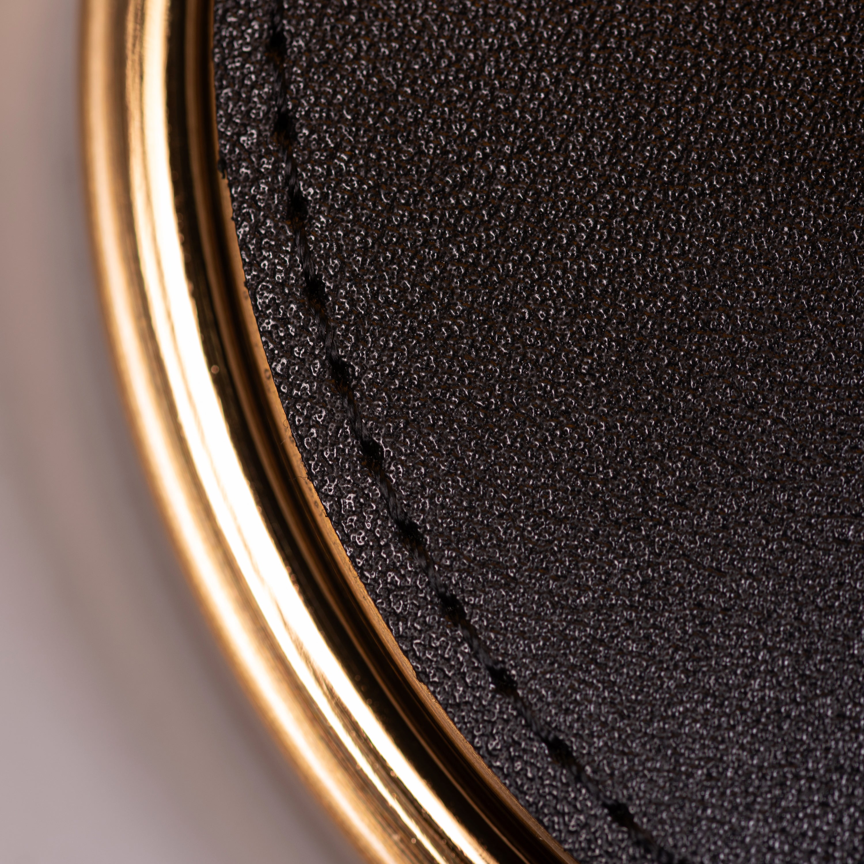 Ink & Ember (Gold, Black) Faux Leather Wall Light