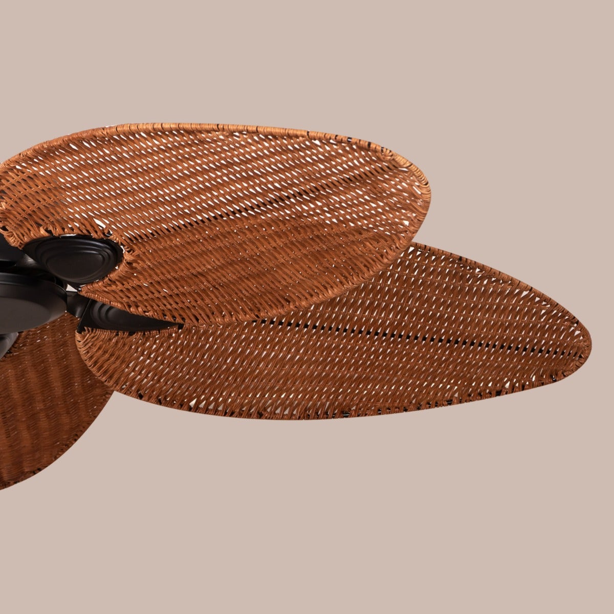 Florida Keys (132 cm Span, Black Finish Metal Body, Woven Cane On A Metal Frame) Ceiling Fan