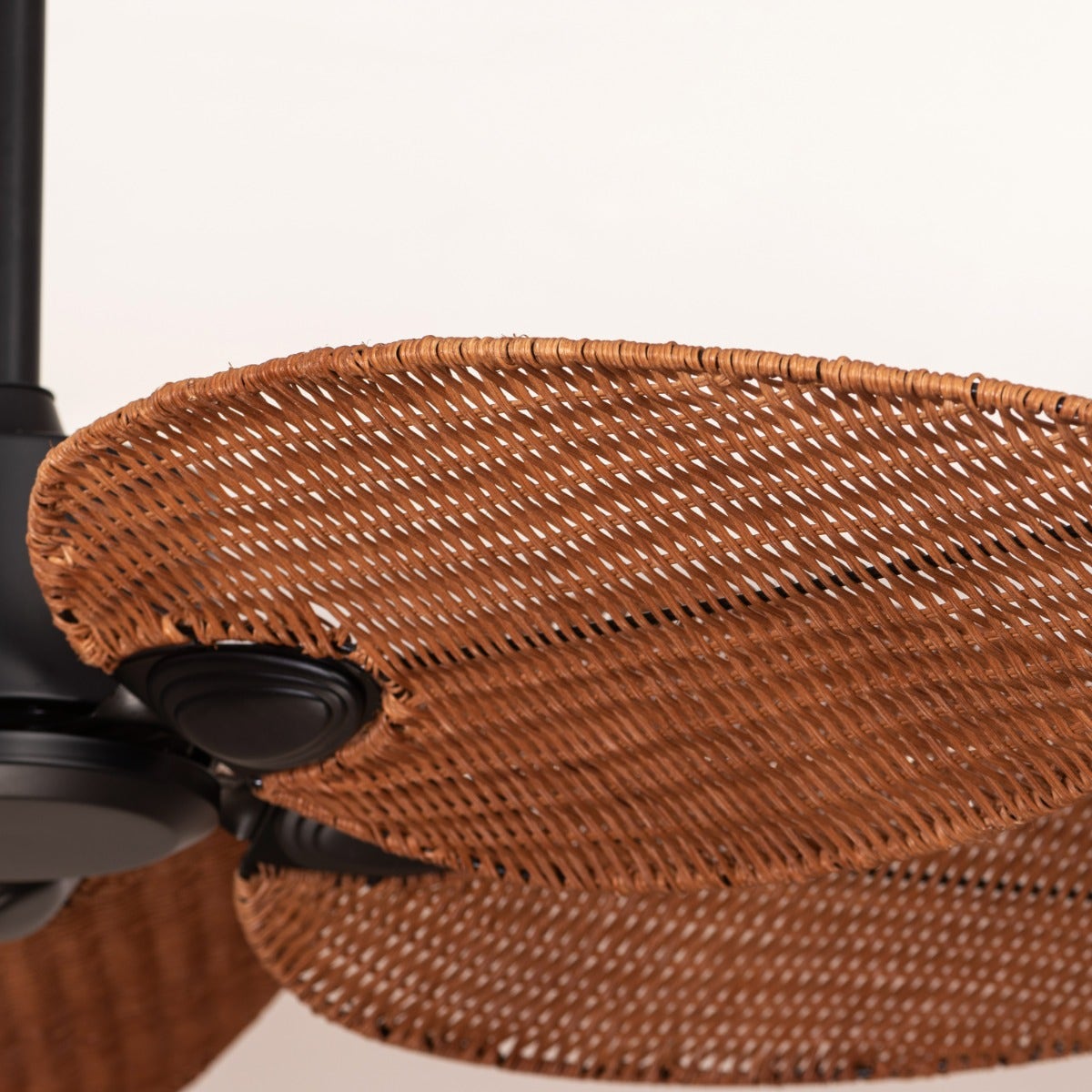 Florida Keys (132 cm Span, Black Finish Metal Body, Woven Cane On A Metal Frame) Ceiling Fan