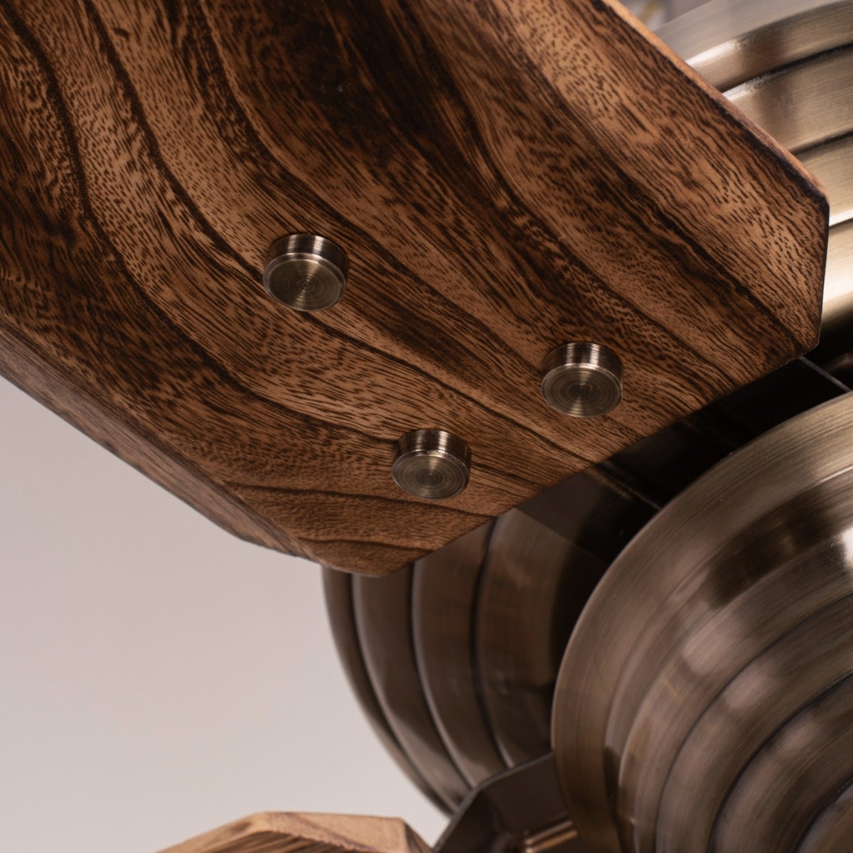 Alameda (137 cm Span, Chrome Finish Metal Body, Walnut Finish Solid Wood Blades) Ceiling Fan