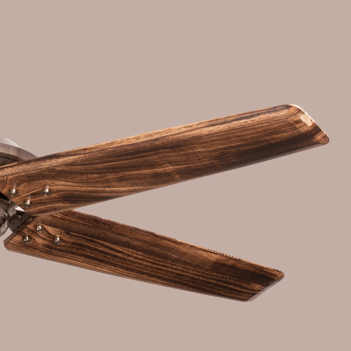 Alameda (137 cm Span, Chrome Finish Metal Body, Walnut Finish Solid Wood Blades) Ceiling Fan